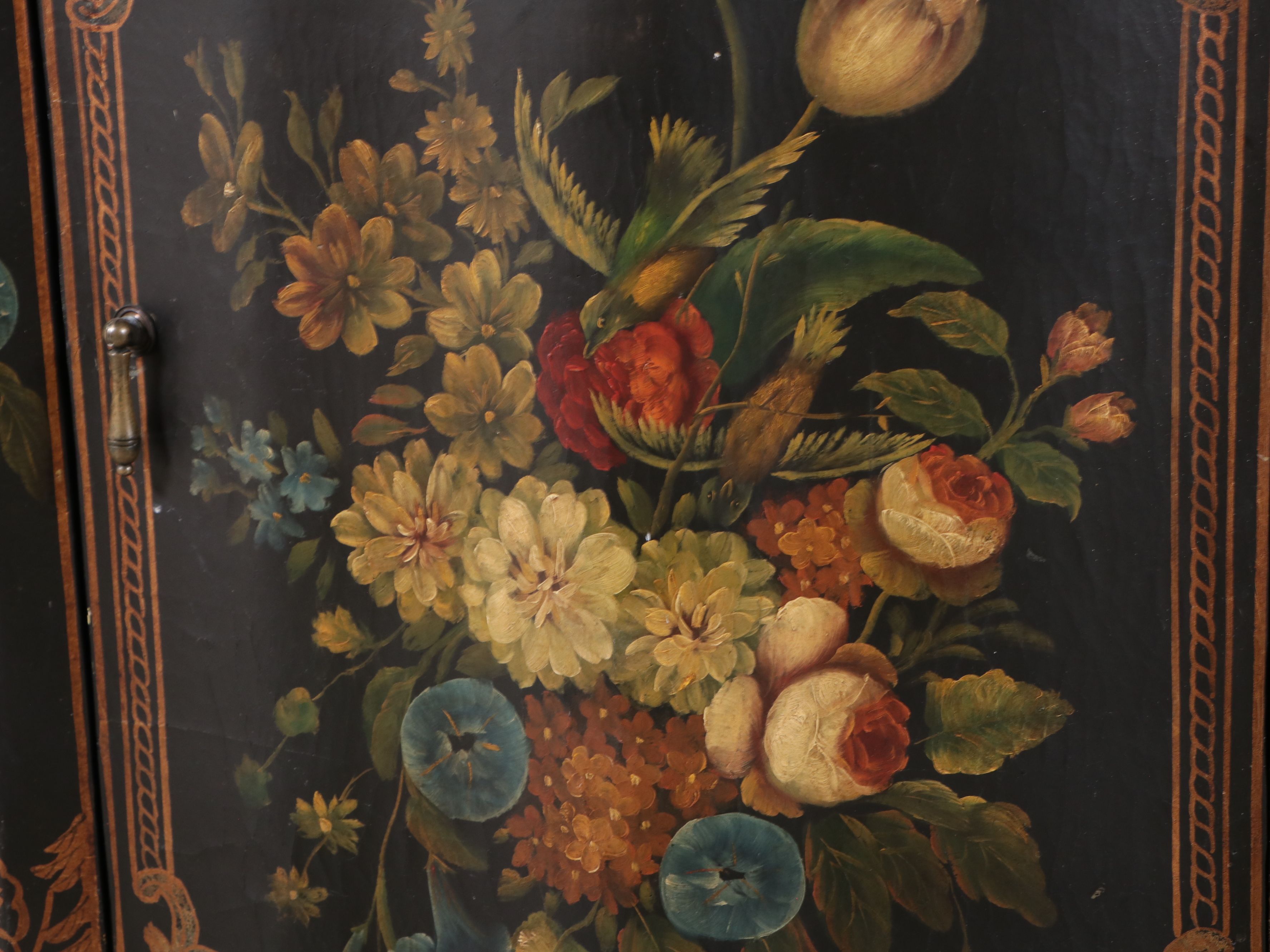 Baroque Style Painted Console Cabinet