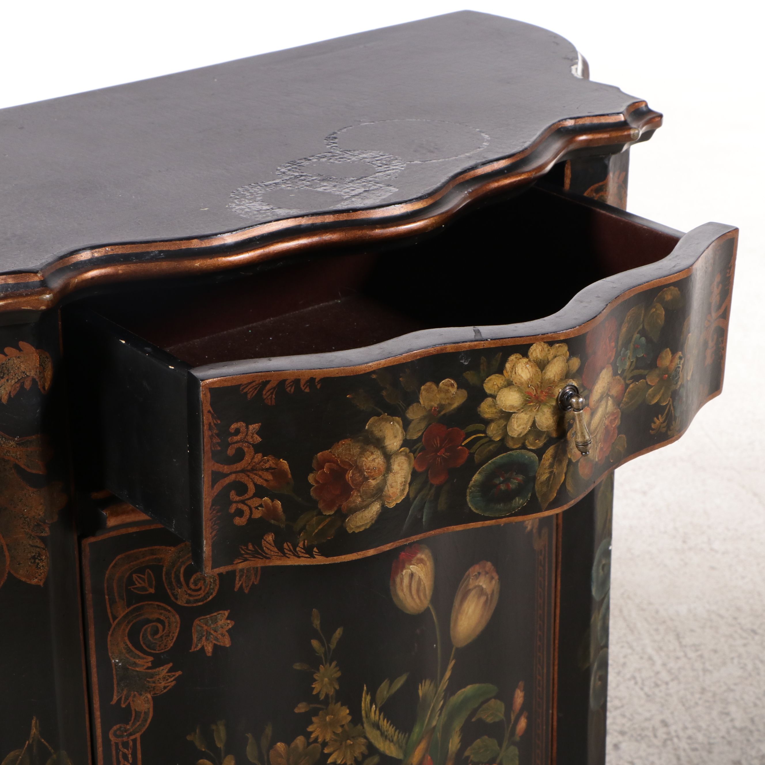 Baroque Style Painted Console Cabinet