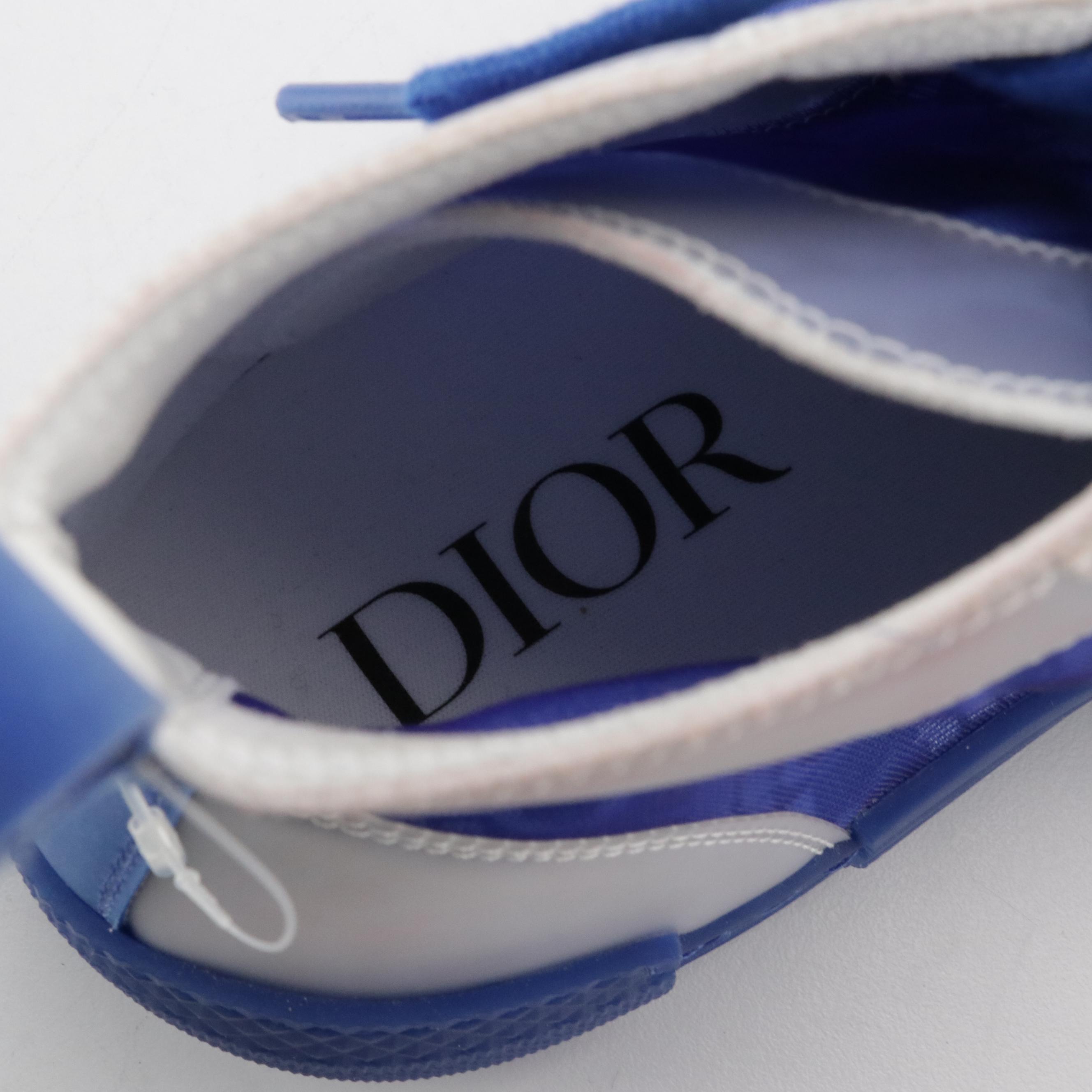 Dior B23 League Blue Oblique Lace-Up High-Top Sneakers