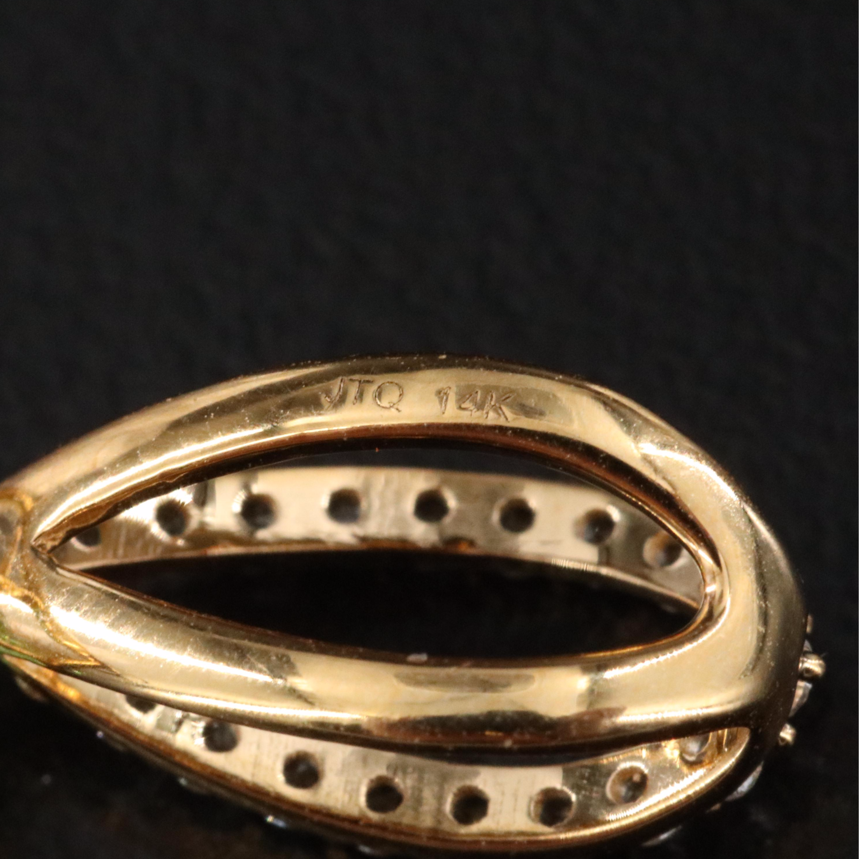 14K Peridot and White Sapphire Pendant