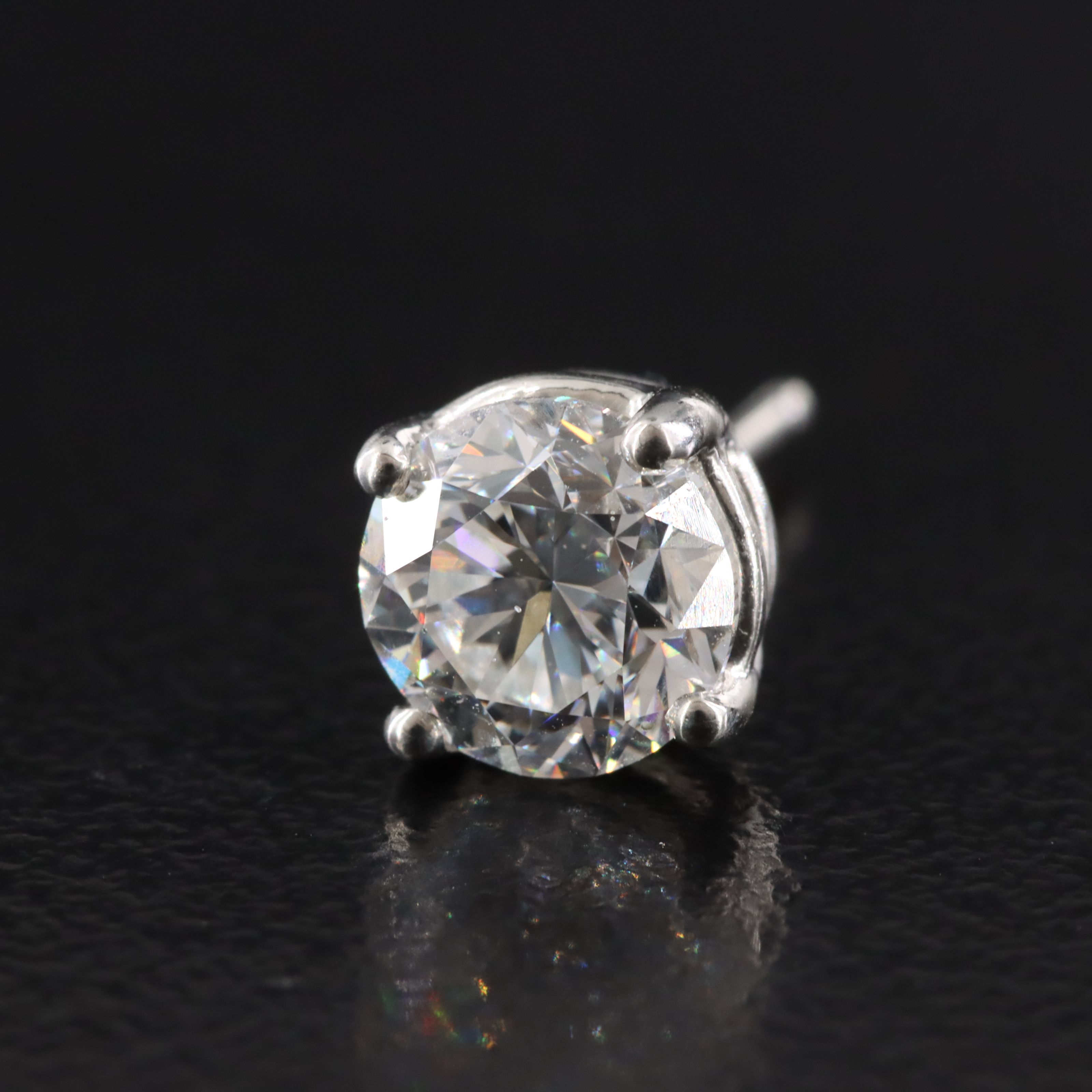 Platinum 2.00 CTW Diamond Stud Earrings with GIA Report and GIA Online Report