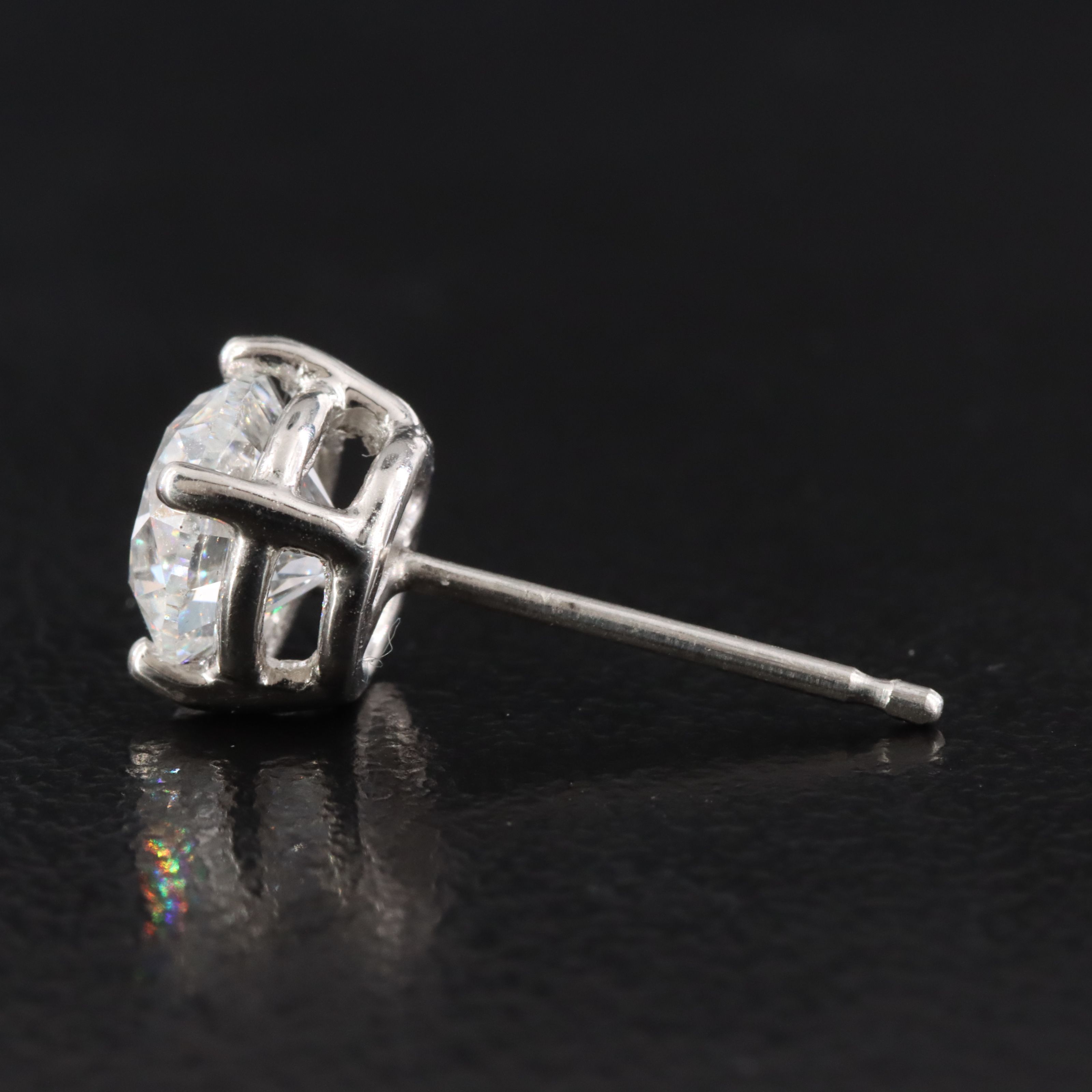 Platinum 2.00 CTW Diamond Stud Earrings with GIA Report and GIA Online Report