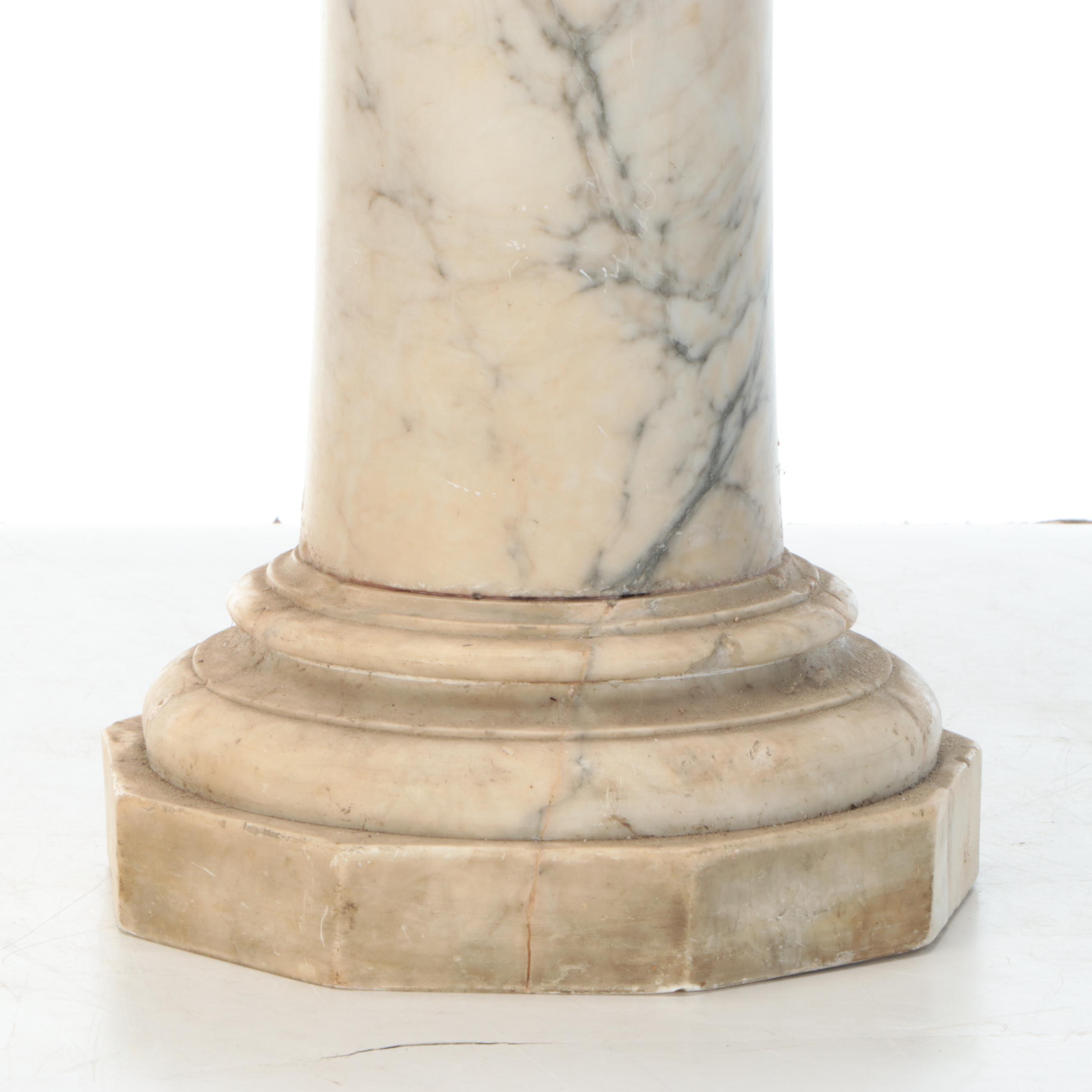 Grecian Style Carved Marble Pillar