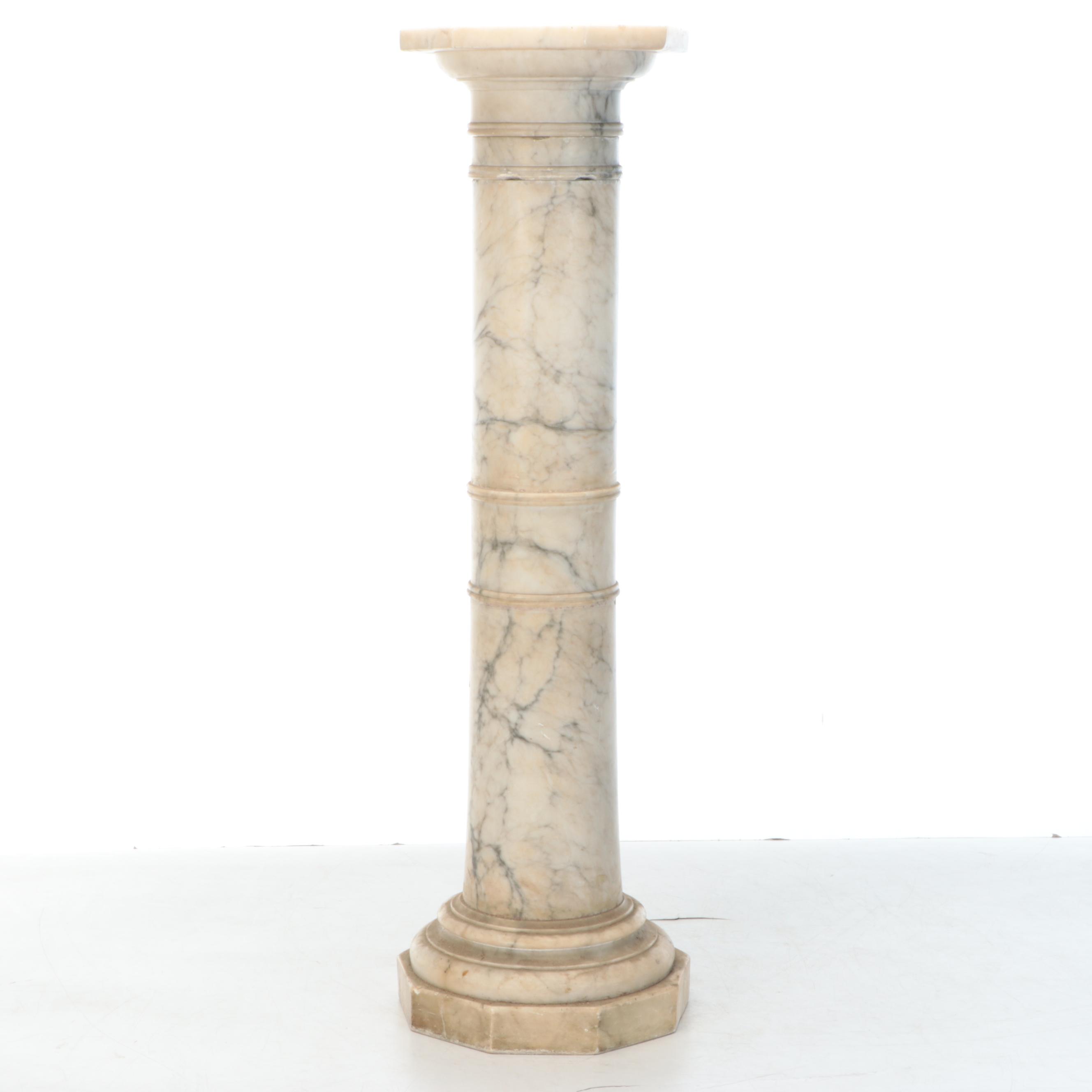 Grecian Style Carved Marble Pillar
