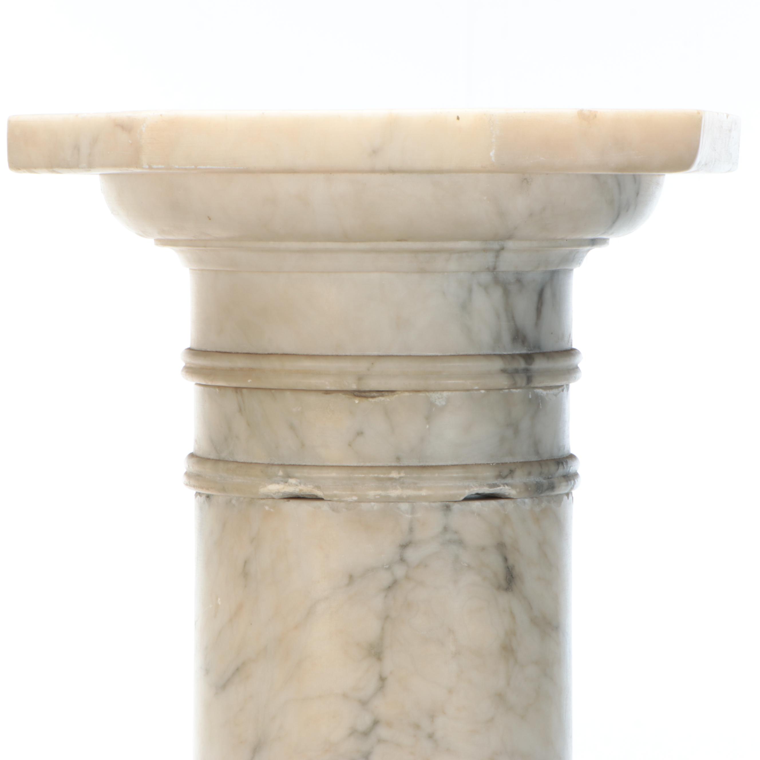 Grecian Style Carved Marble Pillar