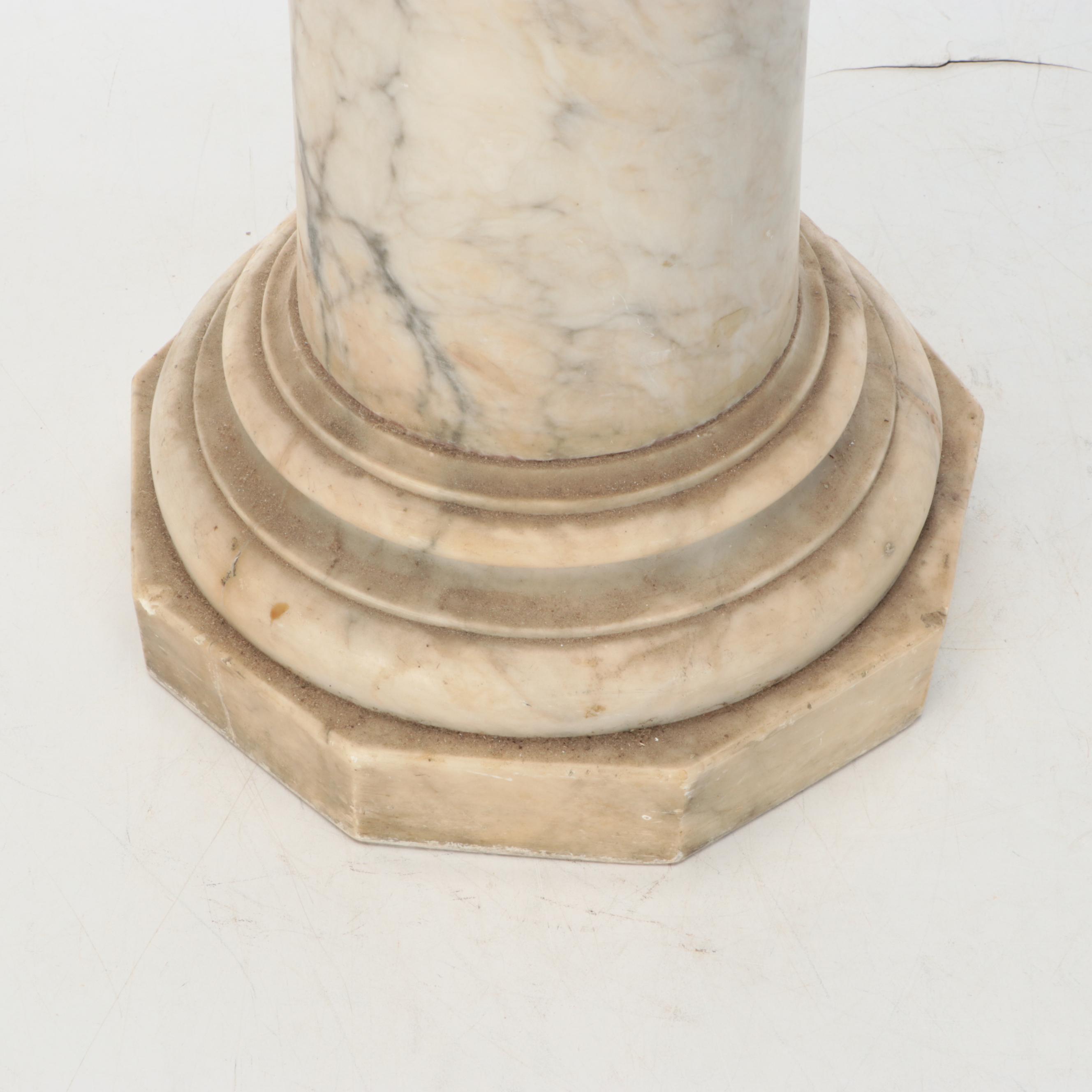 Grecian Style Carved Marble Pillar