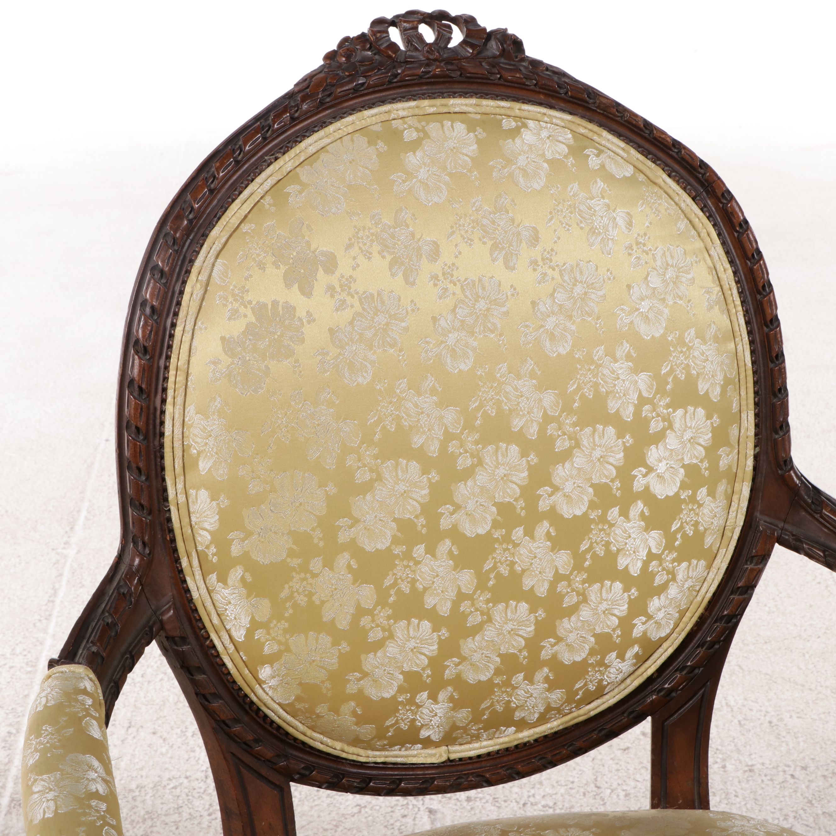 Louis XVI Style Carved Beech Fauteuil