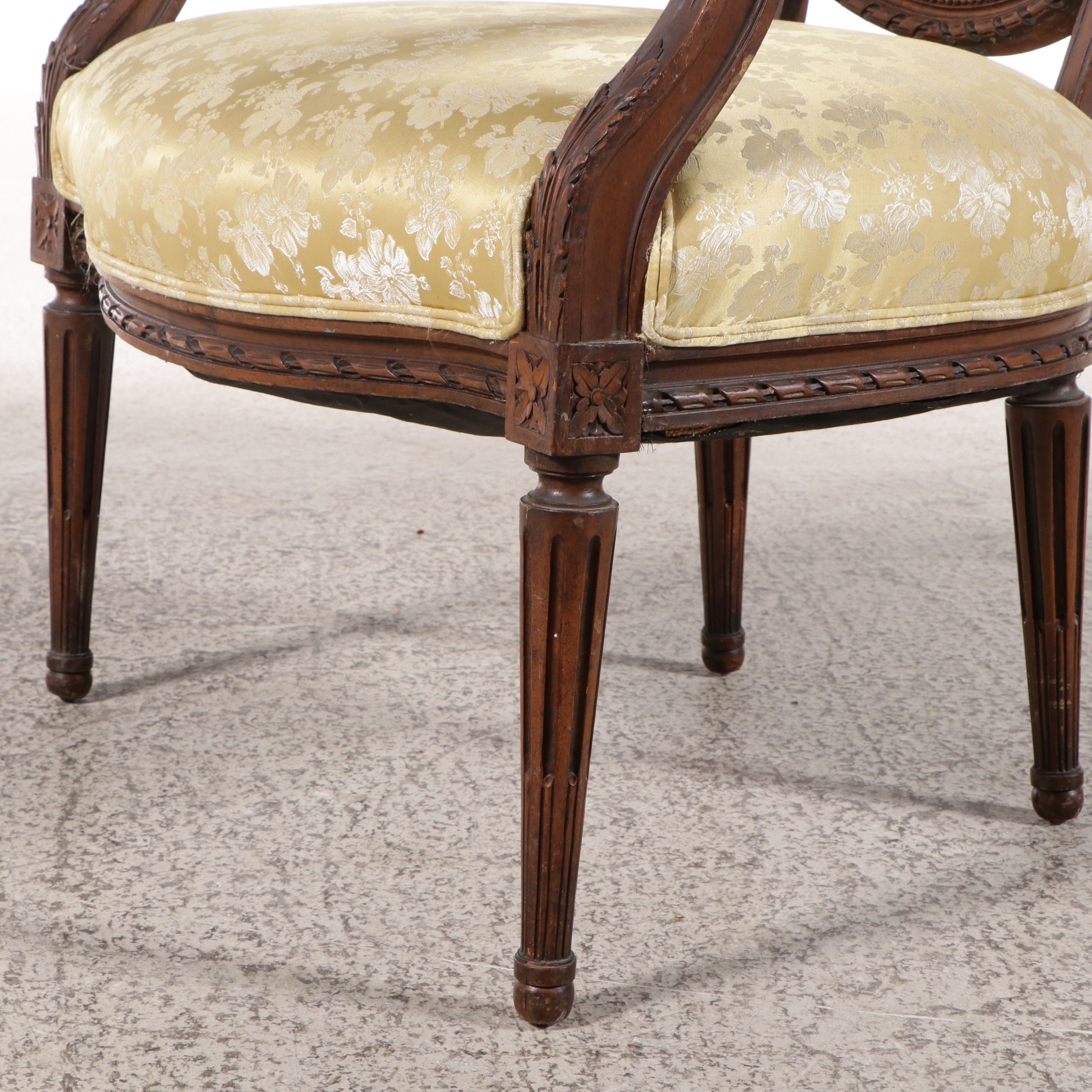 Louis XVI Style Carved Beech Fauteuil