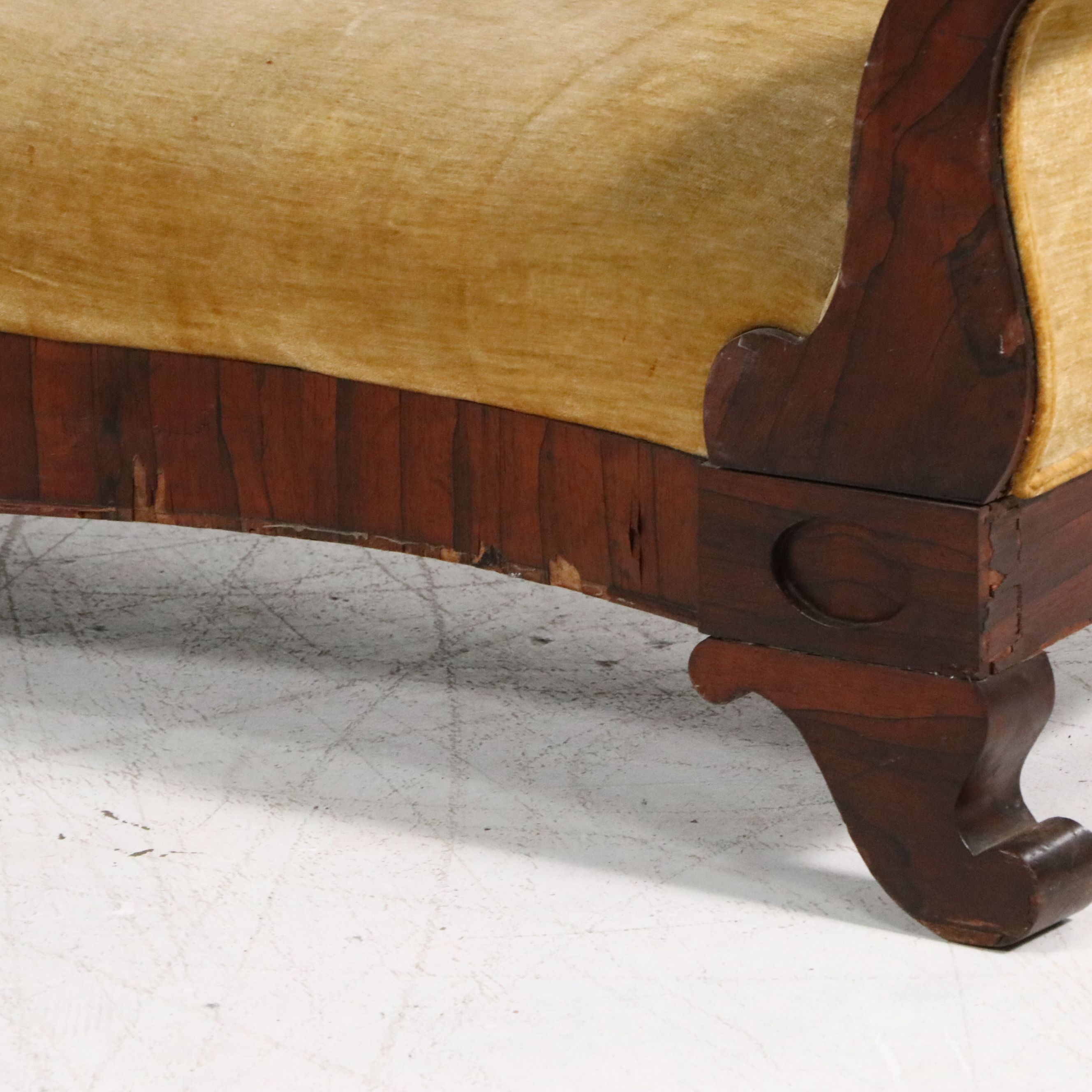 Empire Revival Upholstered Mahogany Sofa, Late 19th Century