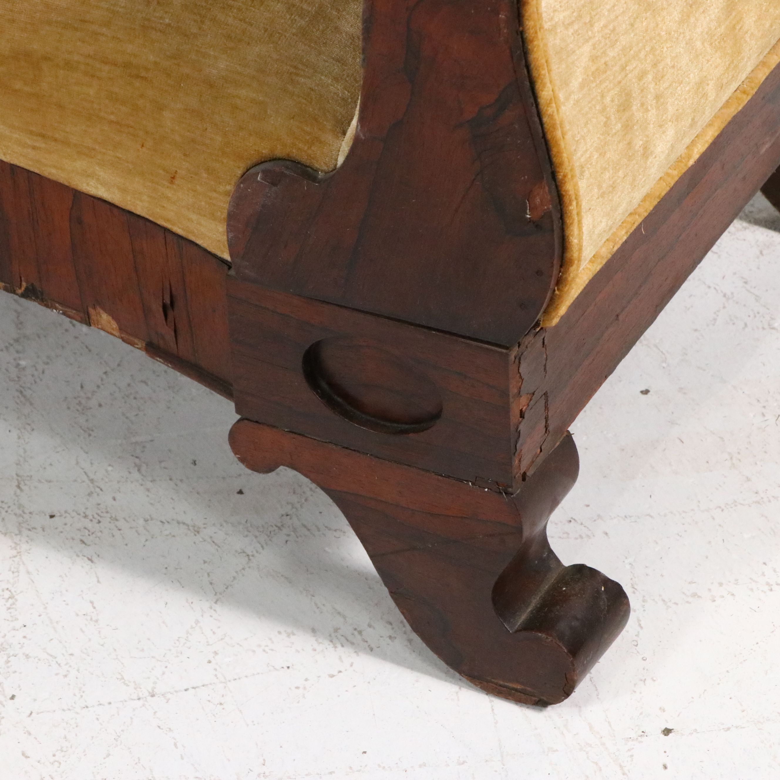 Empire Revival Upholstered Mahogany Sofa, Late 19th Century