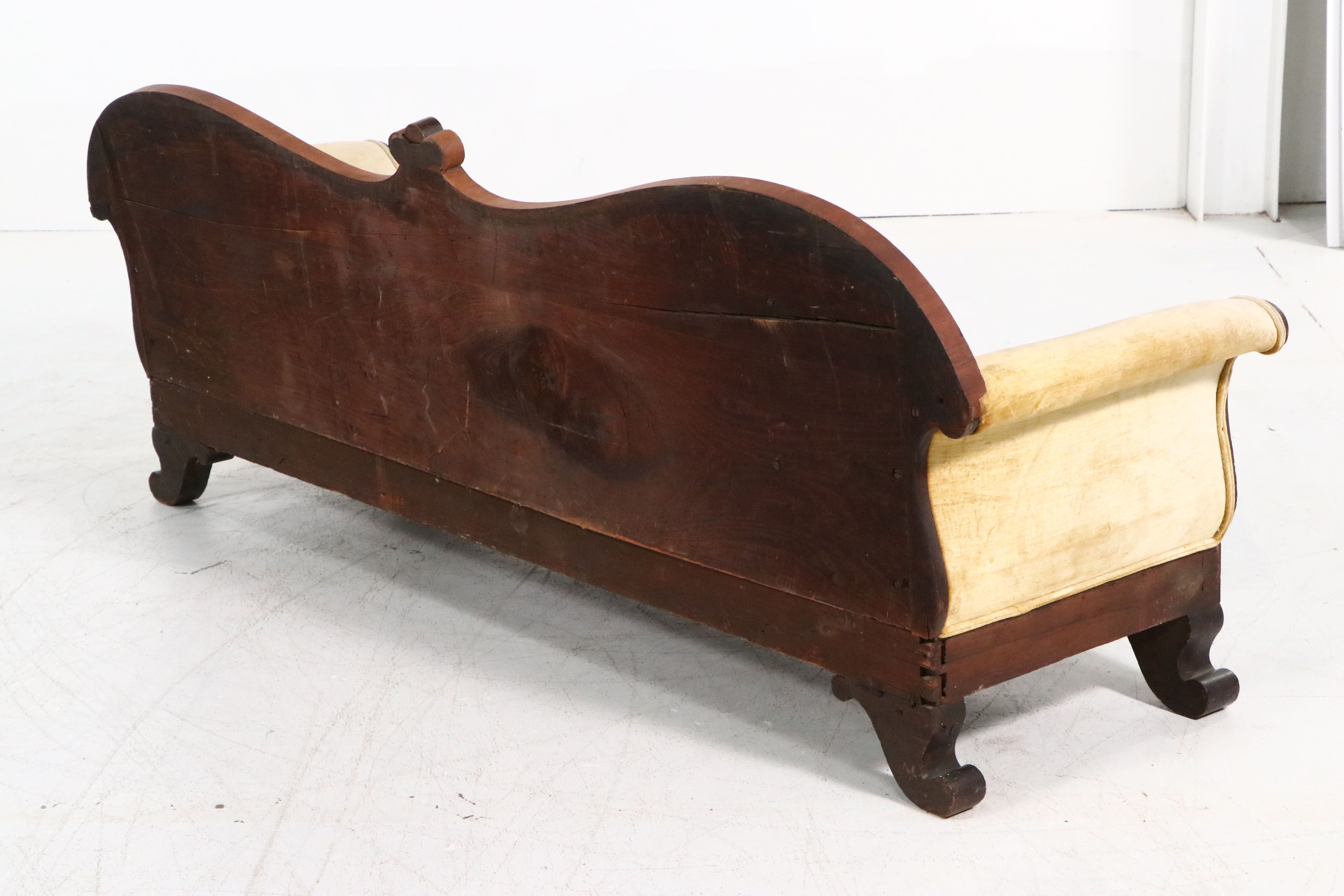 Empire Revival Upholstered Mahogany Sofa, Late 19th Century