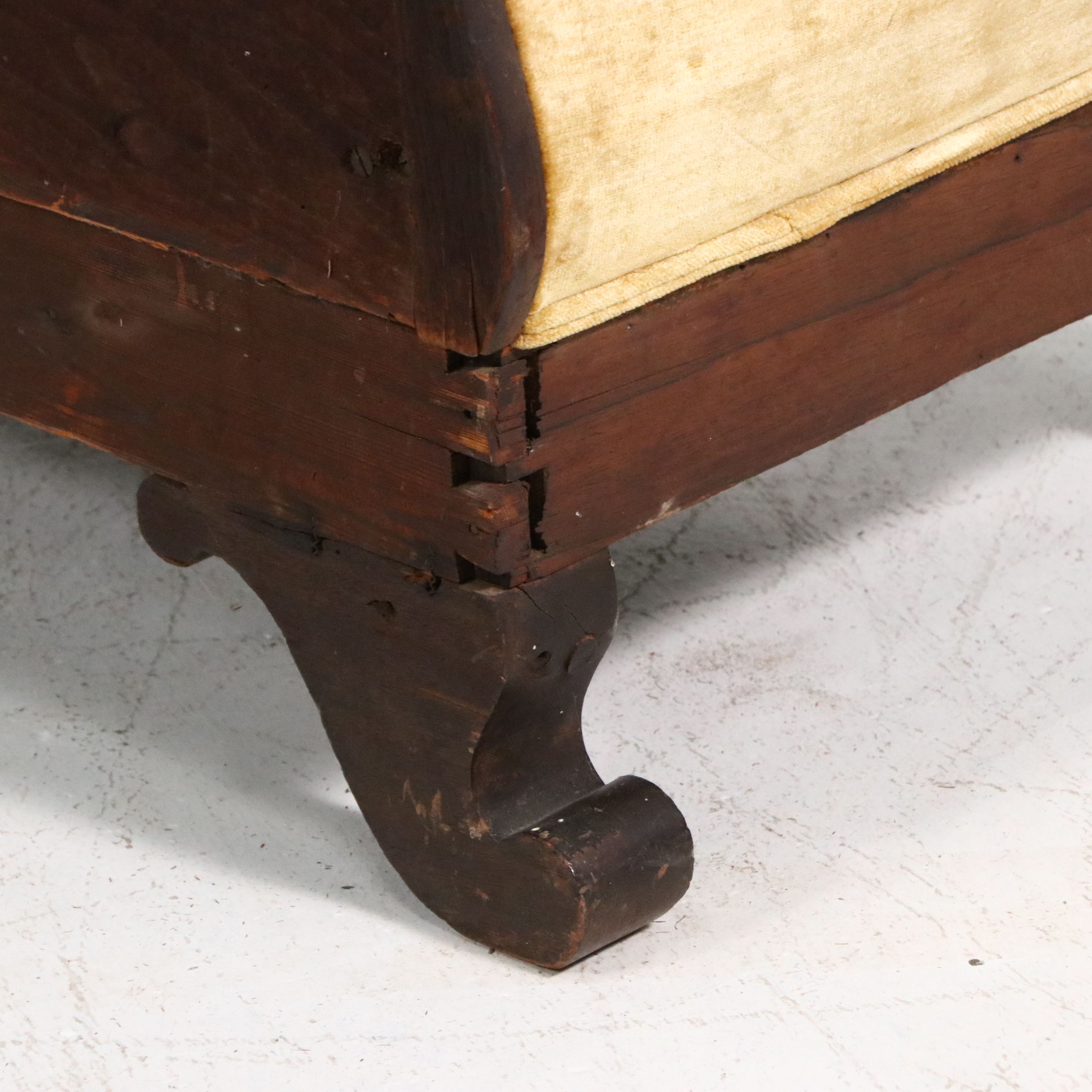 Empire Revival Upholstered Mahogany Sofa, Late 19th Century