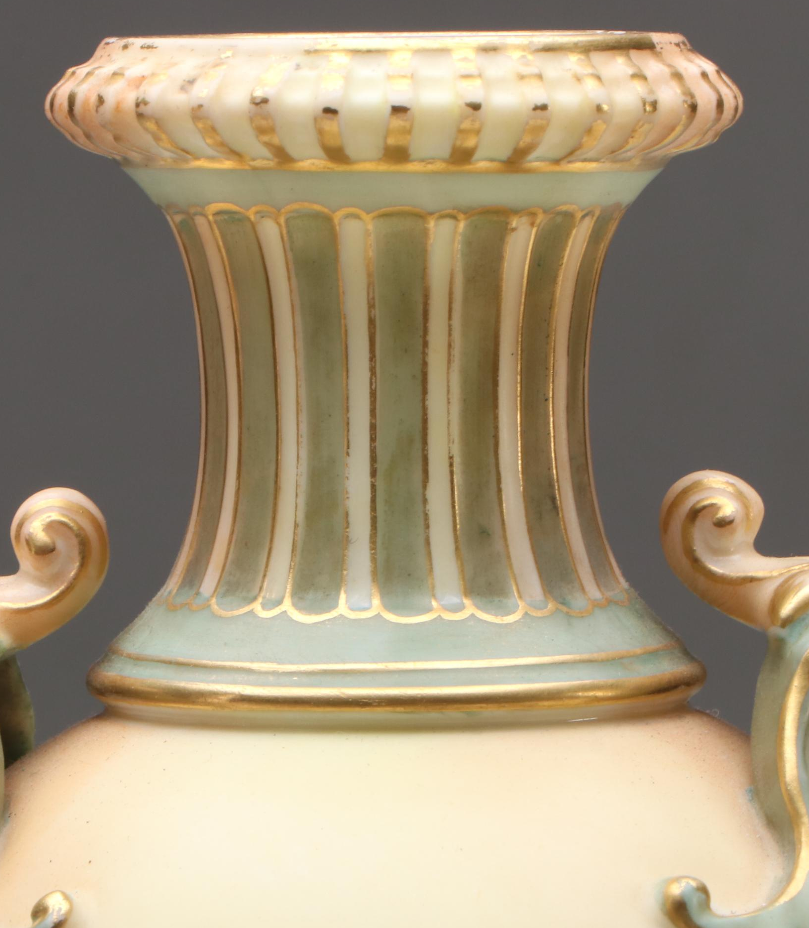 Royal Worcester Aesthetic Movement Blush Ivory Urn Vase, circa 1900