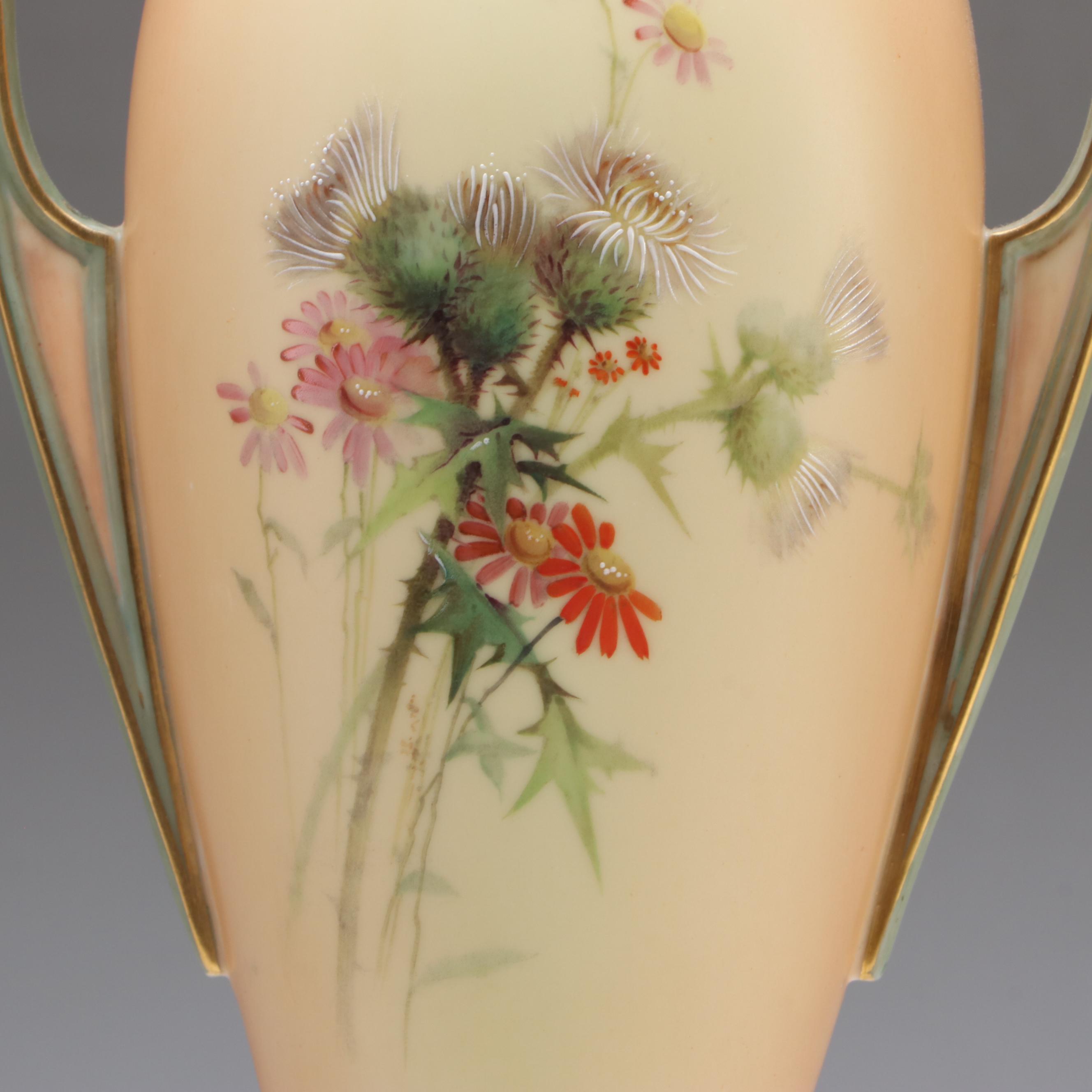 Royal Worcester Aesthetic Movement Blush Ivory Urn Vase, circa 1900