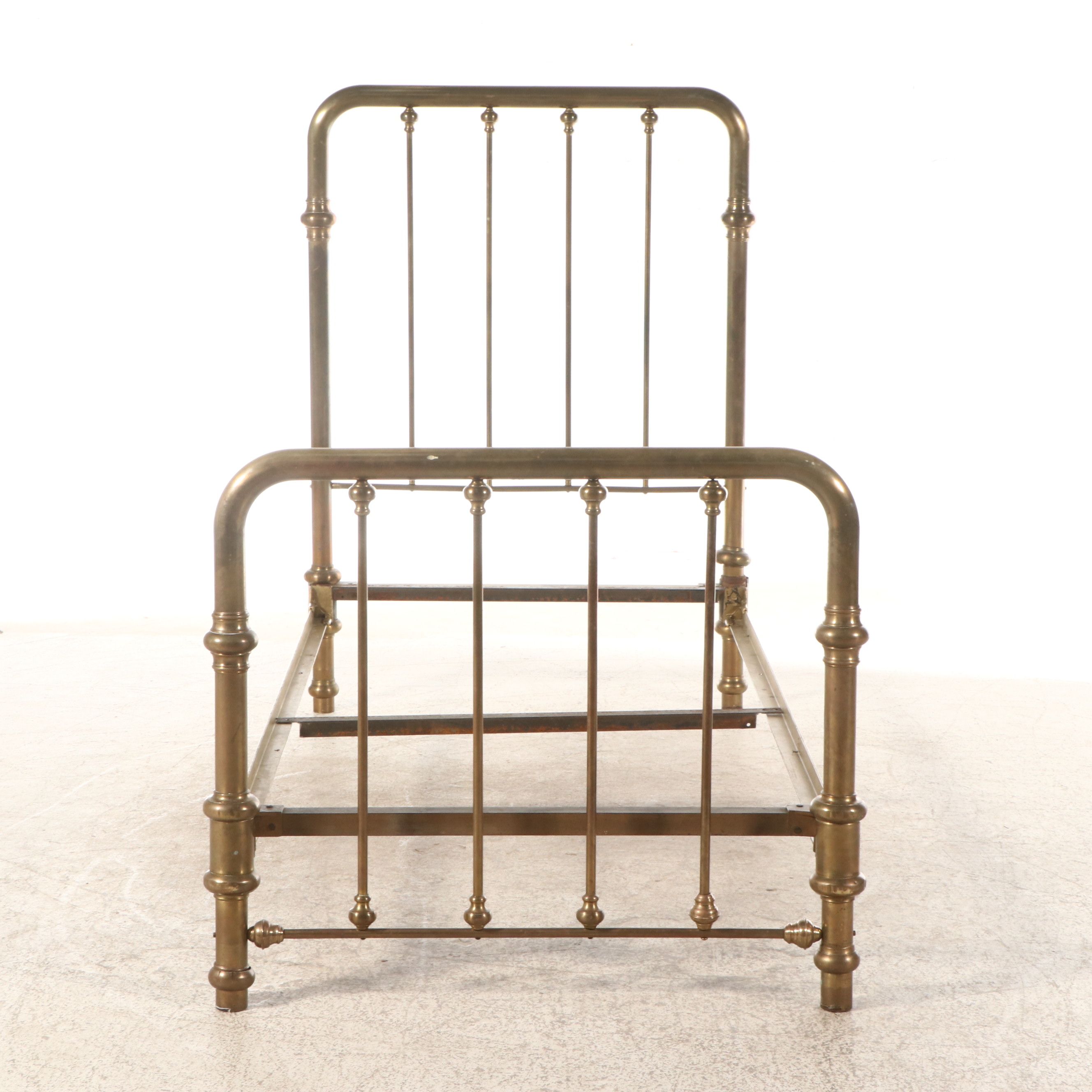 Edwardian Brass Twin Sized Bed Frame, Early 20th Century