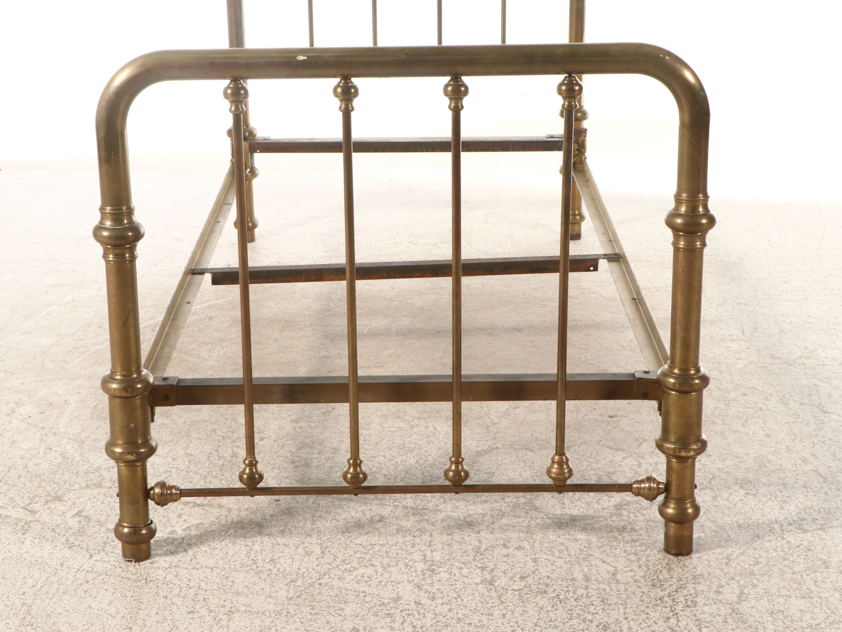 Edwardian Brass Twin Sized Bed Frame, Early 20th Century