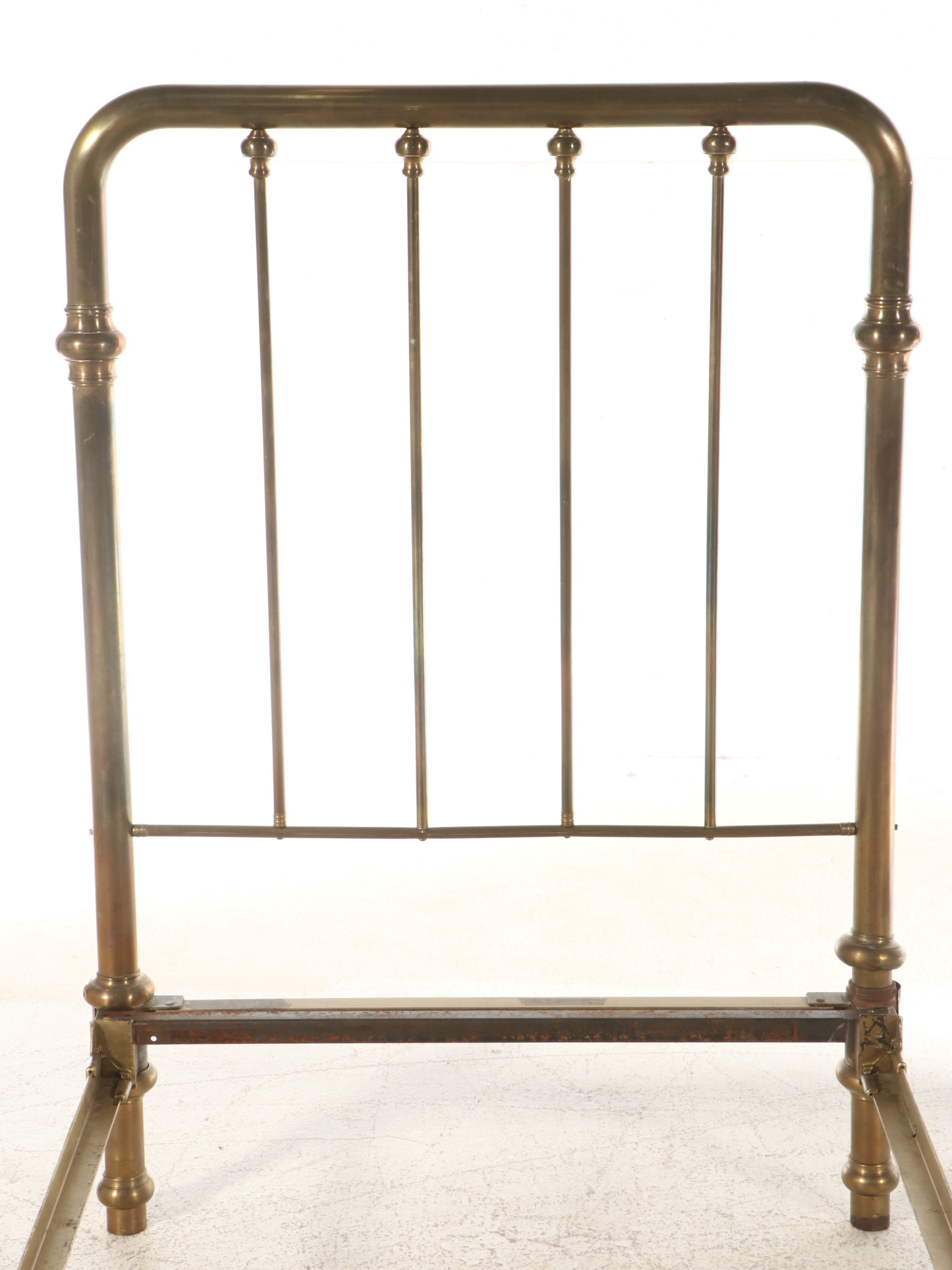Edwardian Brass Twin Sized Bed Frame, Early 20th Century