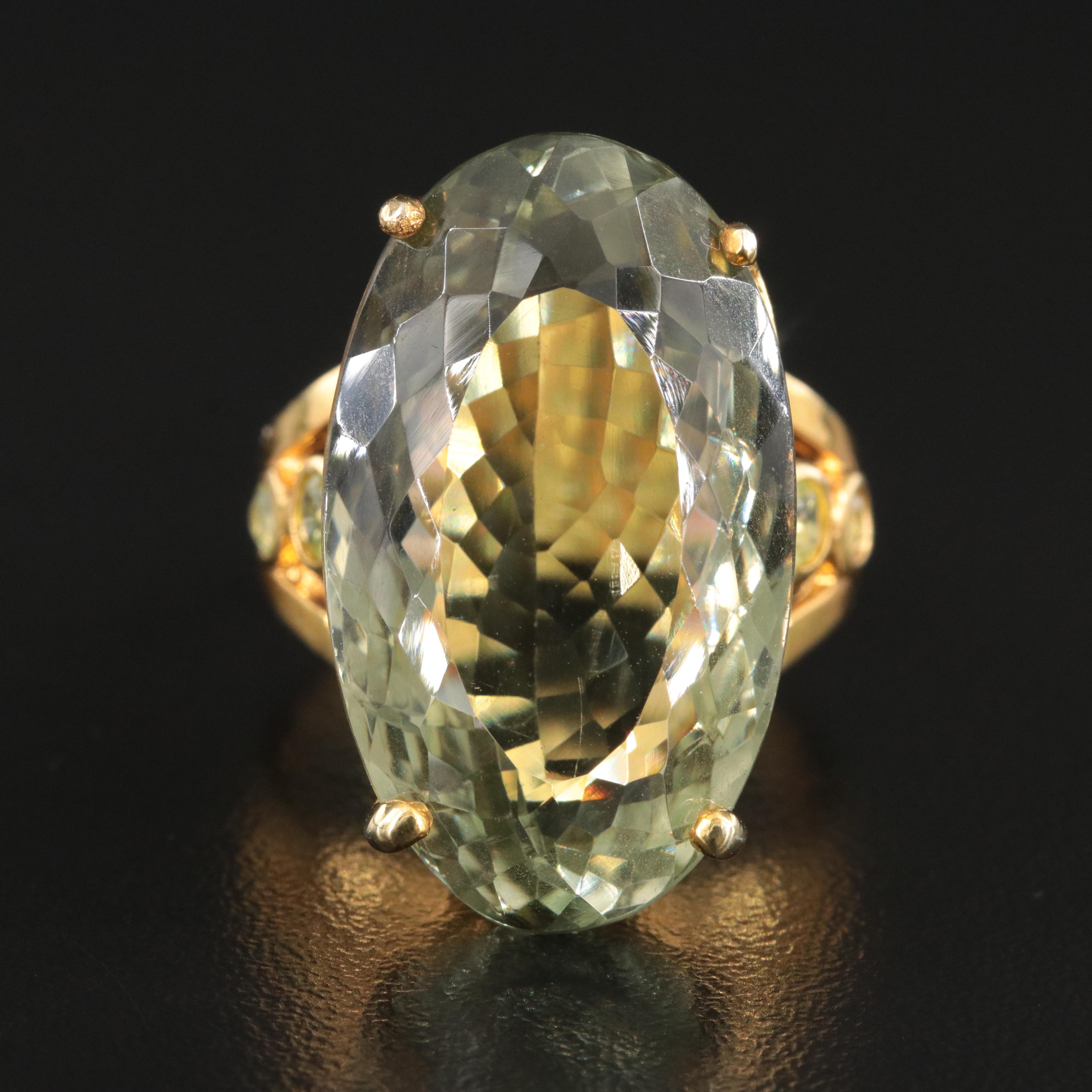 Sterling Prasiolite and Peridot Ring