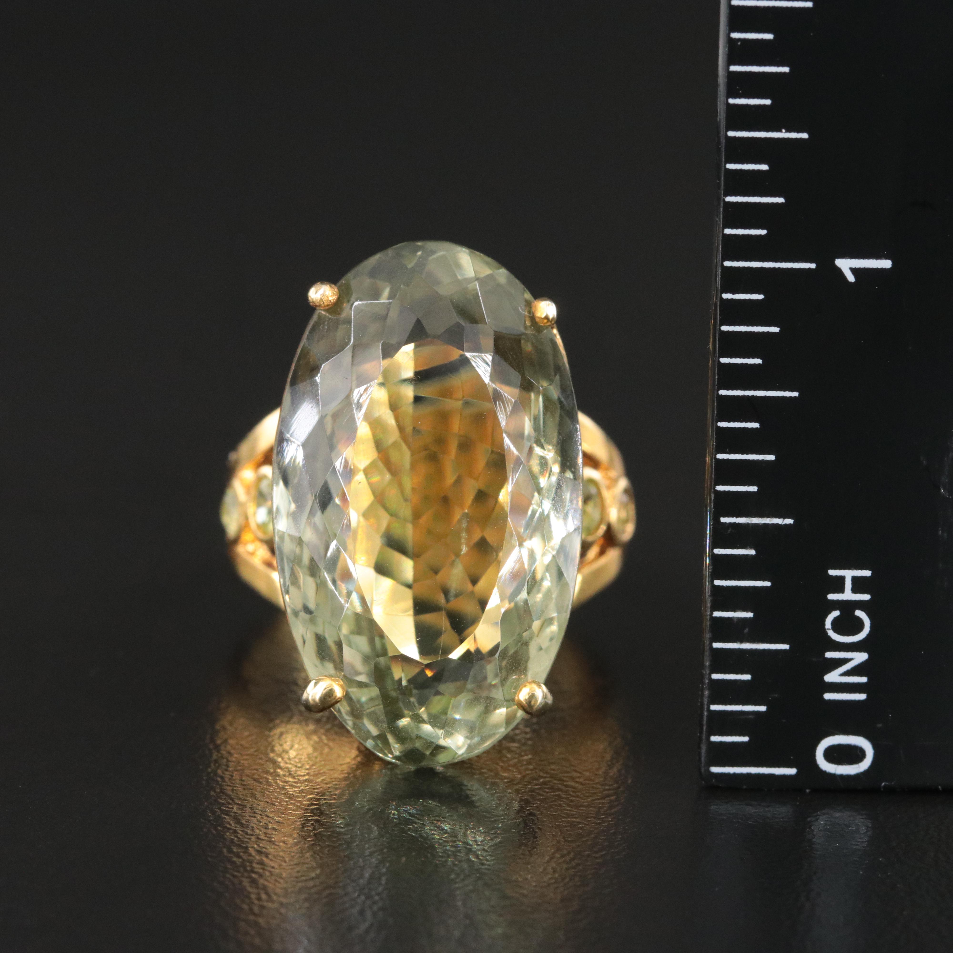 Sterling Prasiolite and Peridot Ring