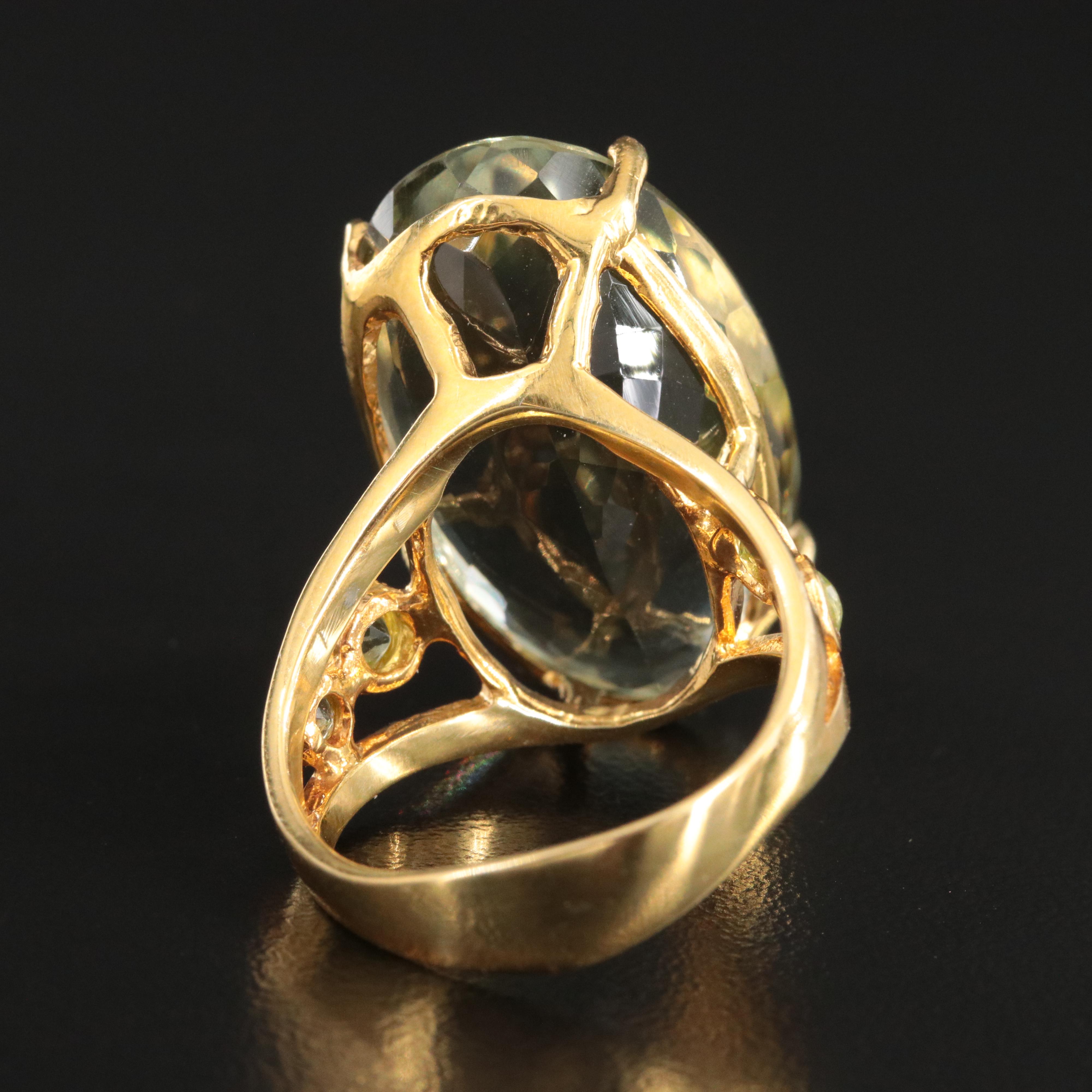 Sterling Prasiolite and Peridot Ring