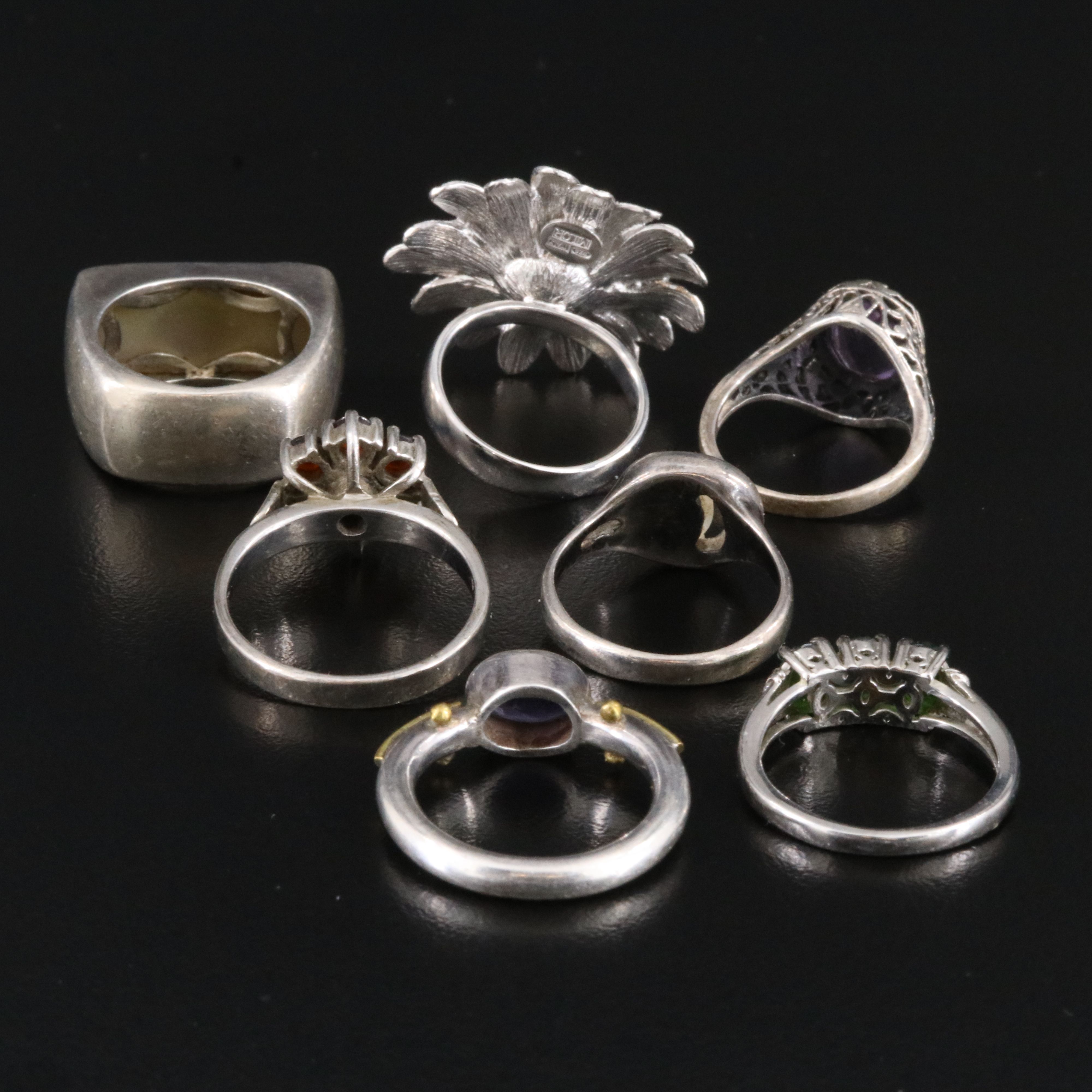 Sterling Ring Collection Featuring Amethyst, Iolite and Garnet