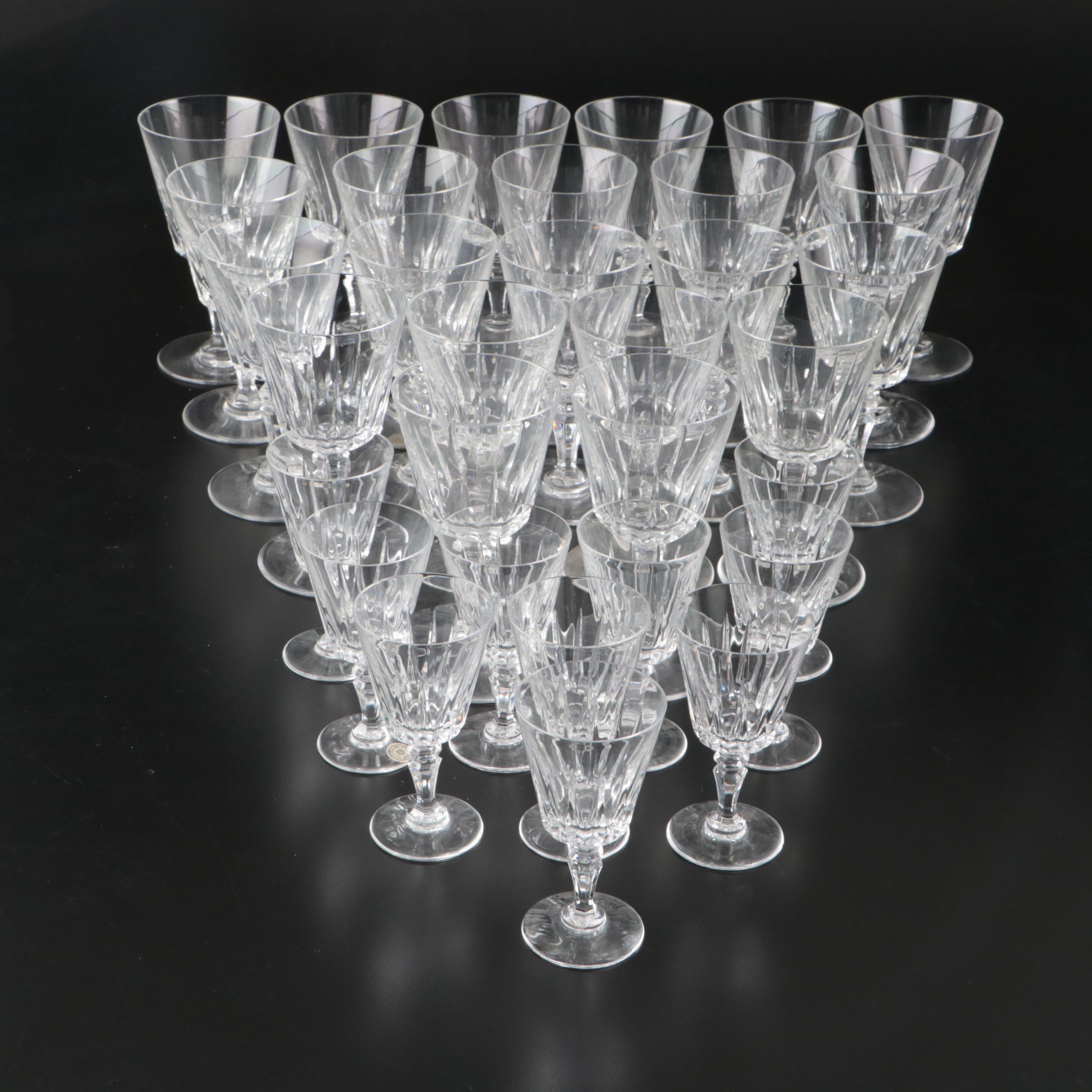 Val St. Lambert Crystal Cordials with Crystal Claret Wine Glasses