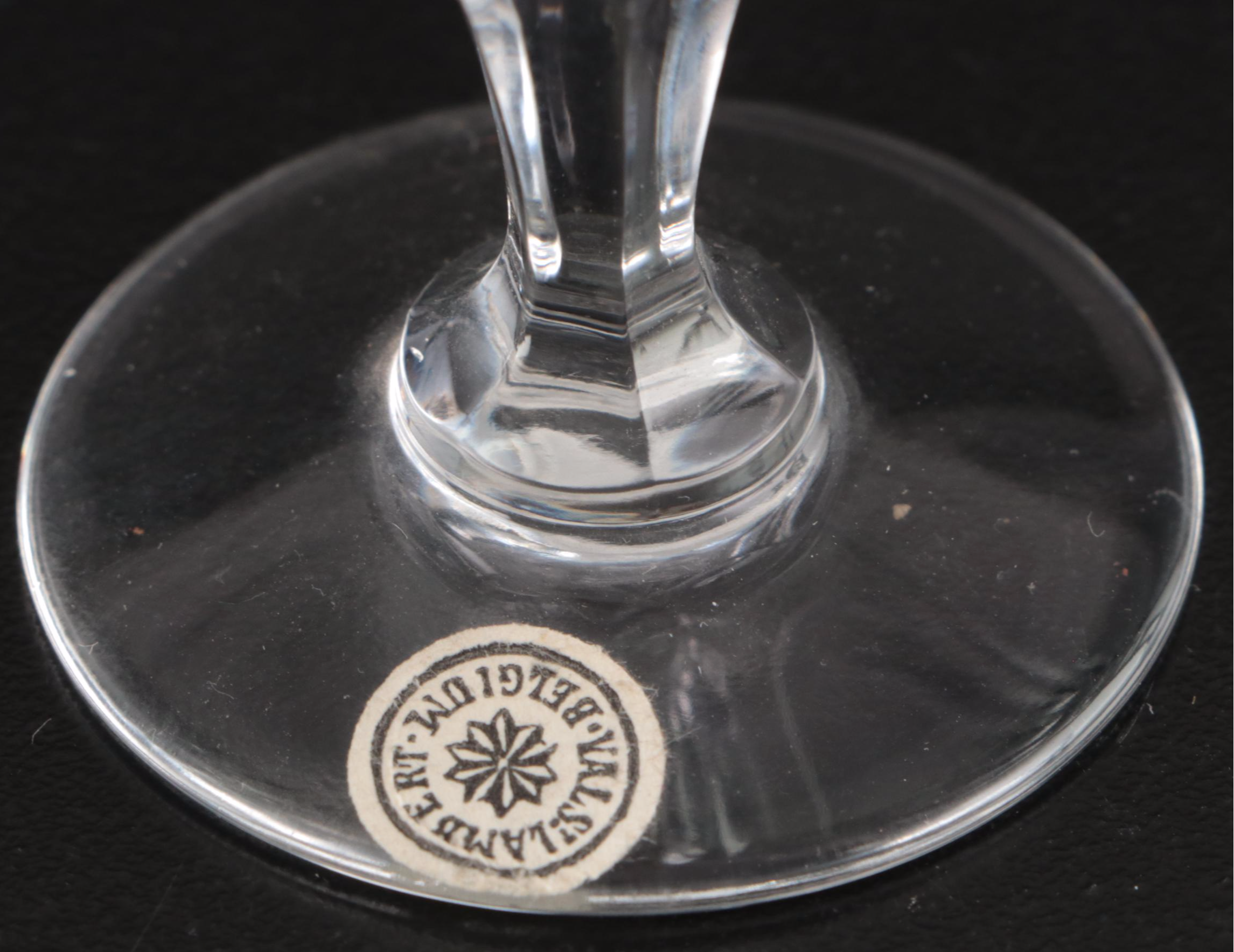 Val St. Lambert Crystal Cordials with Crystal Claret Wine Glasses