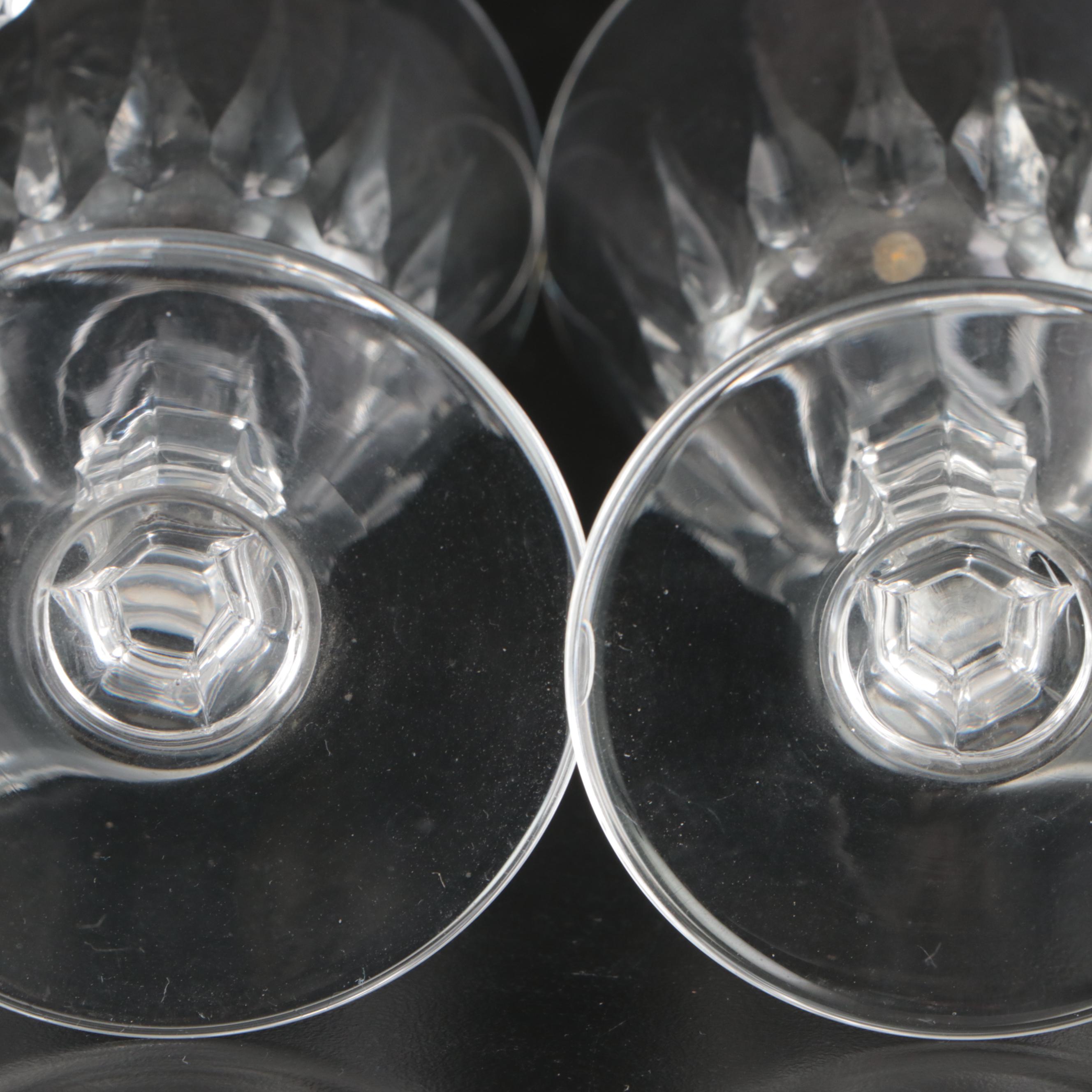 Val St. Lambert Crystal Cordials with Crystal Claret Wine Glasses