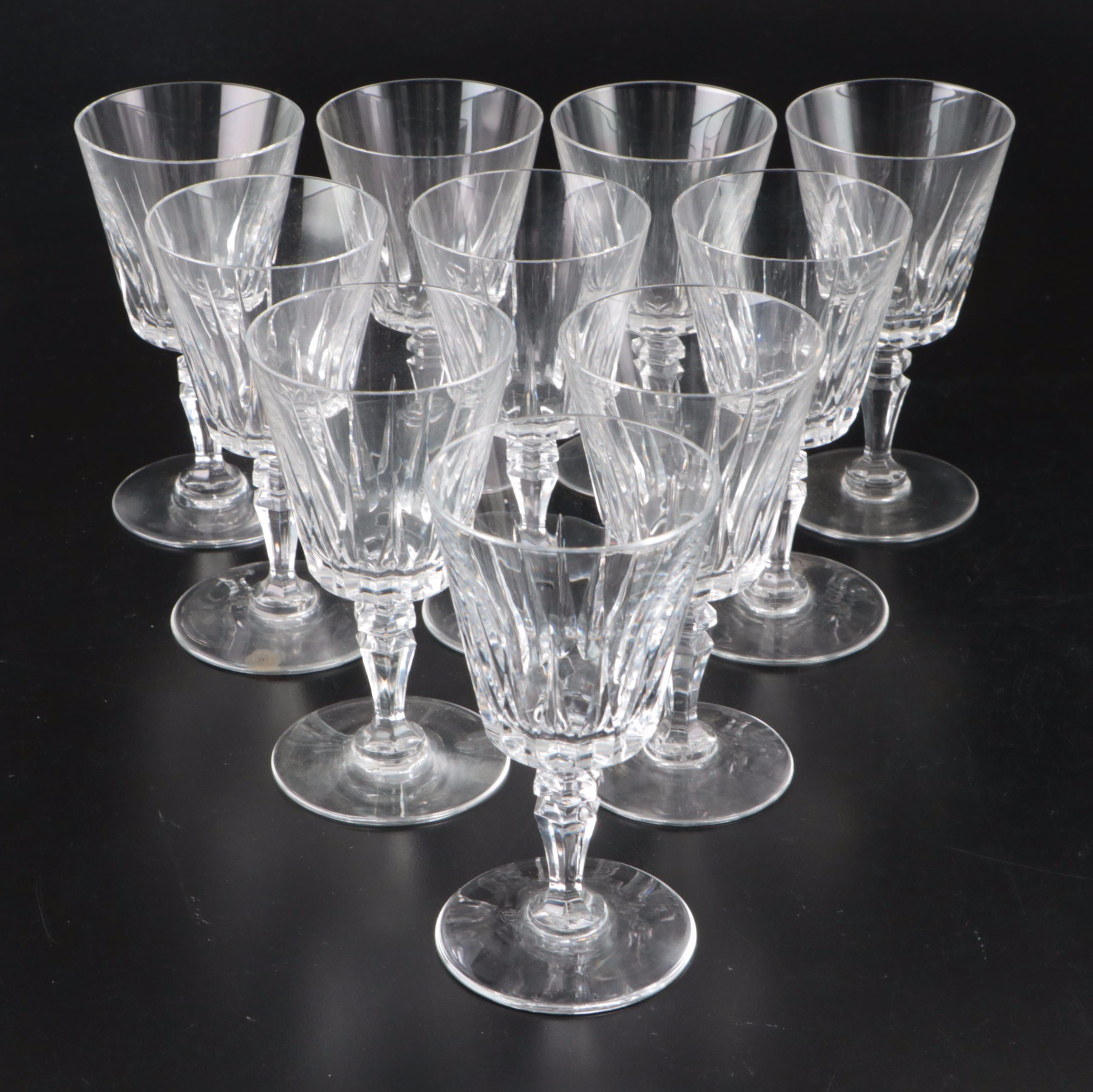 Val St. Lambert Crystal Cordials with Crystal Claret Wine Glasses