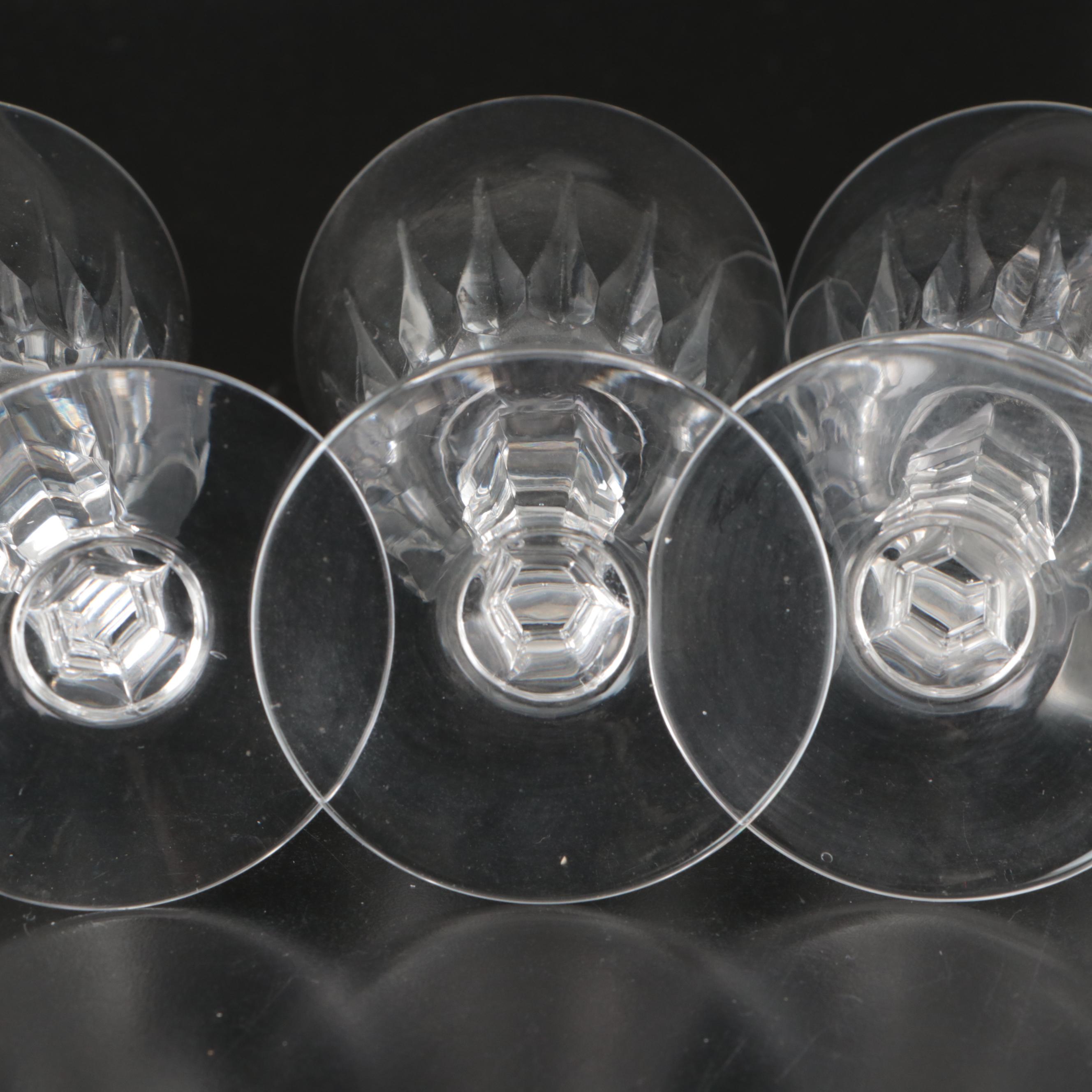 Val St. Lambert Crystal Cordials with Crystal Claret Wine Glasses