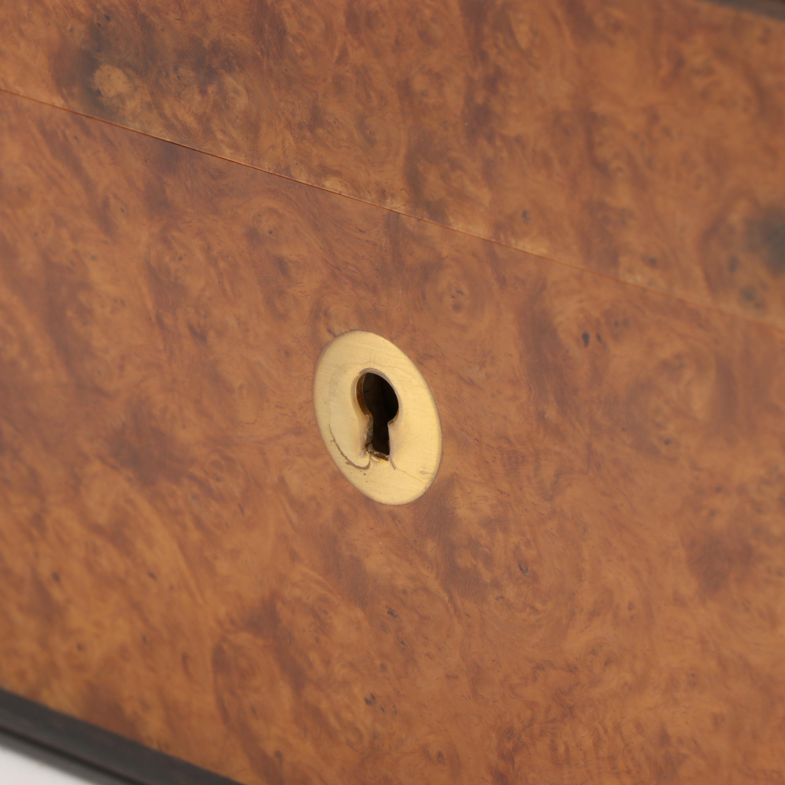 G. Lorenzi Italian Wood Decorative Box with Leather Lining