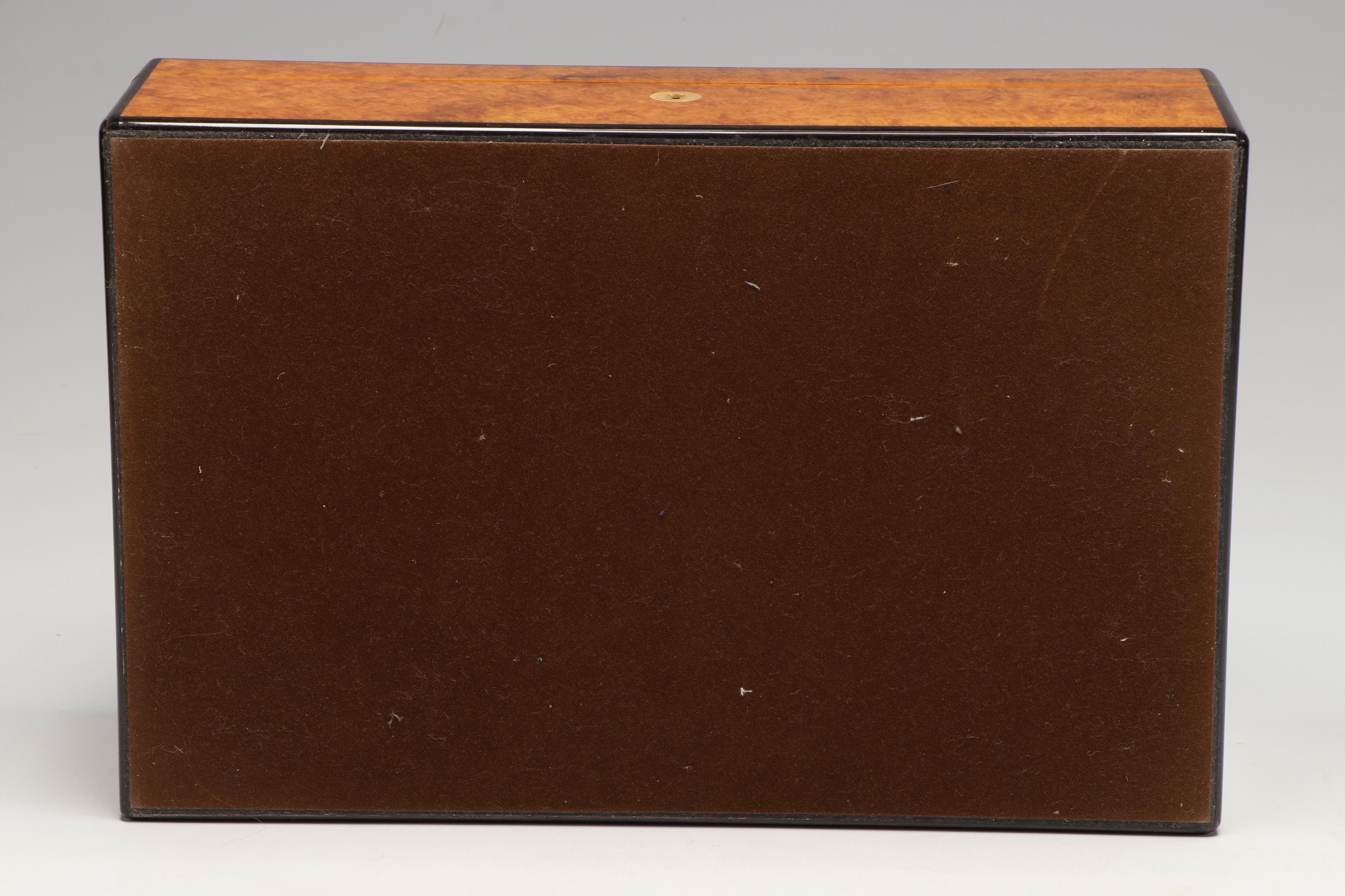G. Lorenzi Italian Wood Decorative Box with Leather Lining