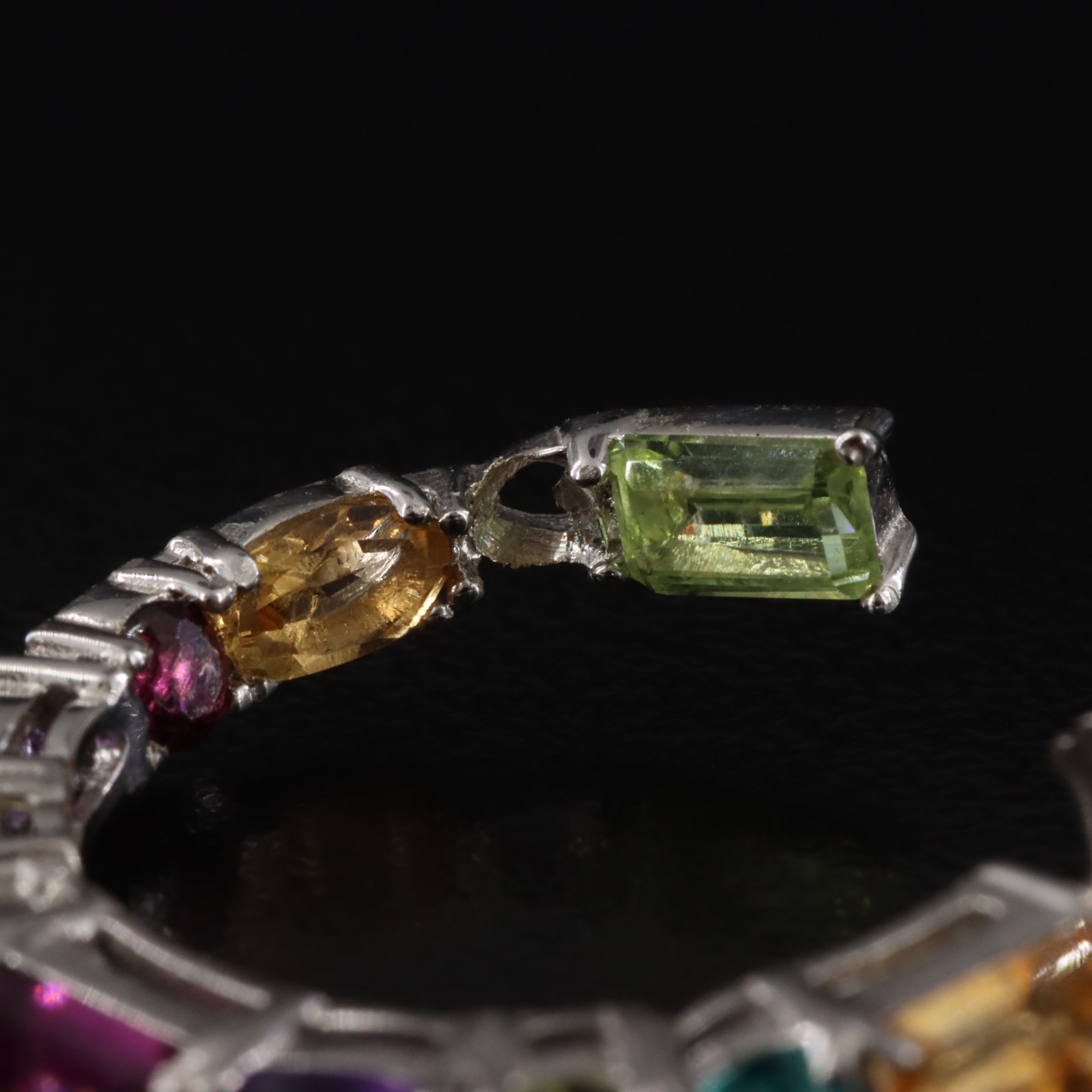 Sterling Gemstone Hoop Earrings