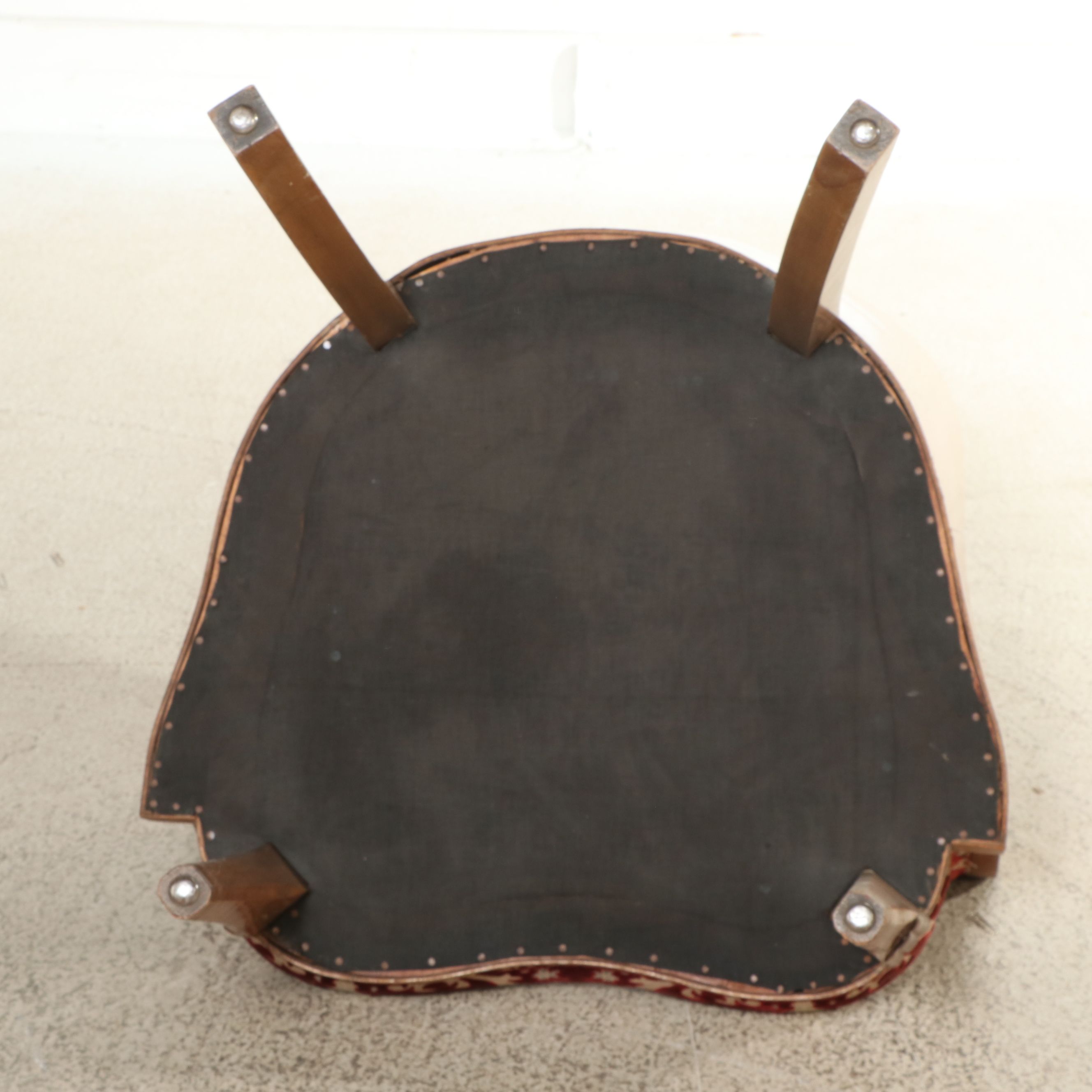 Set of Four French Art Deco Armchairs with Velvet Brocade, 1930s