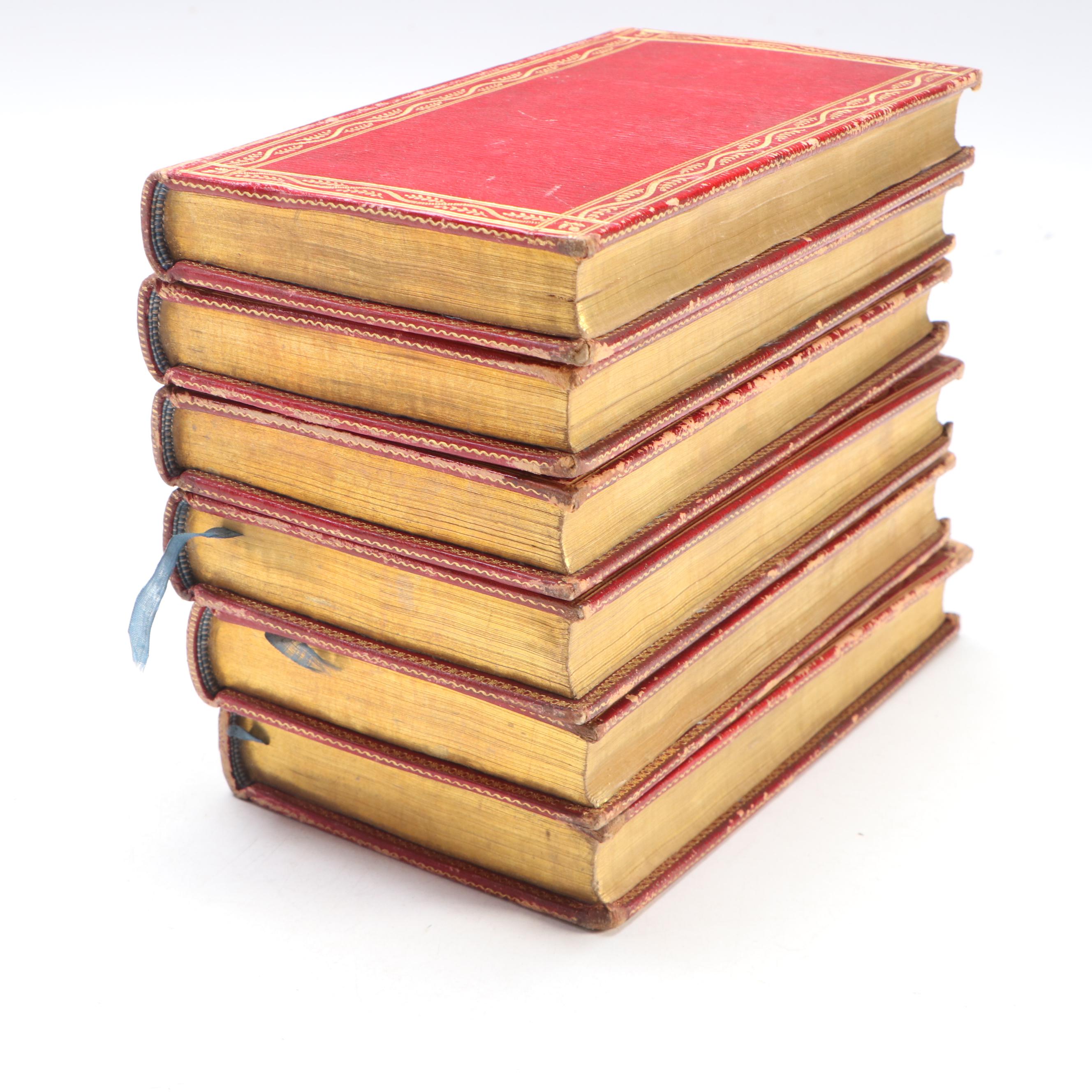 Leather Bound "Histoire de M. Cleveland" Six-Volume Set by l’Abbé Prévost, 1808