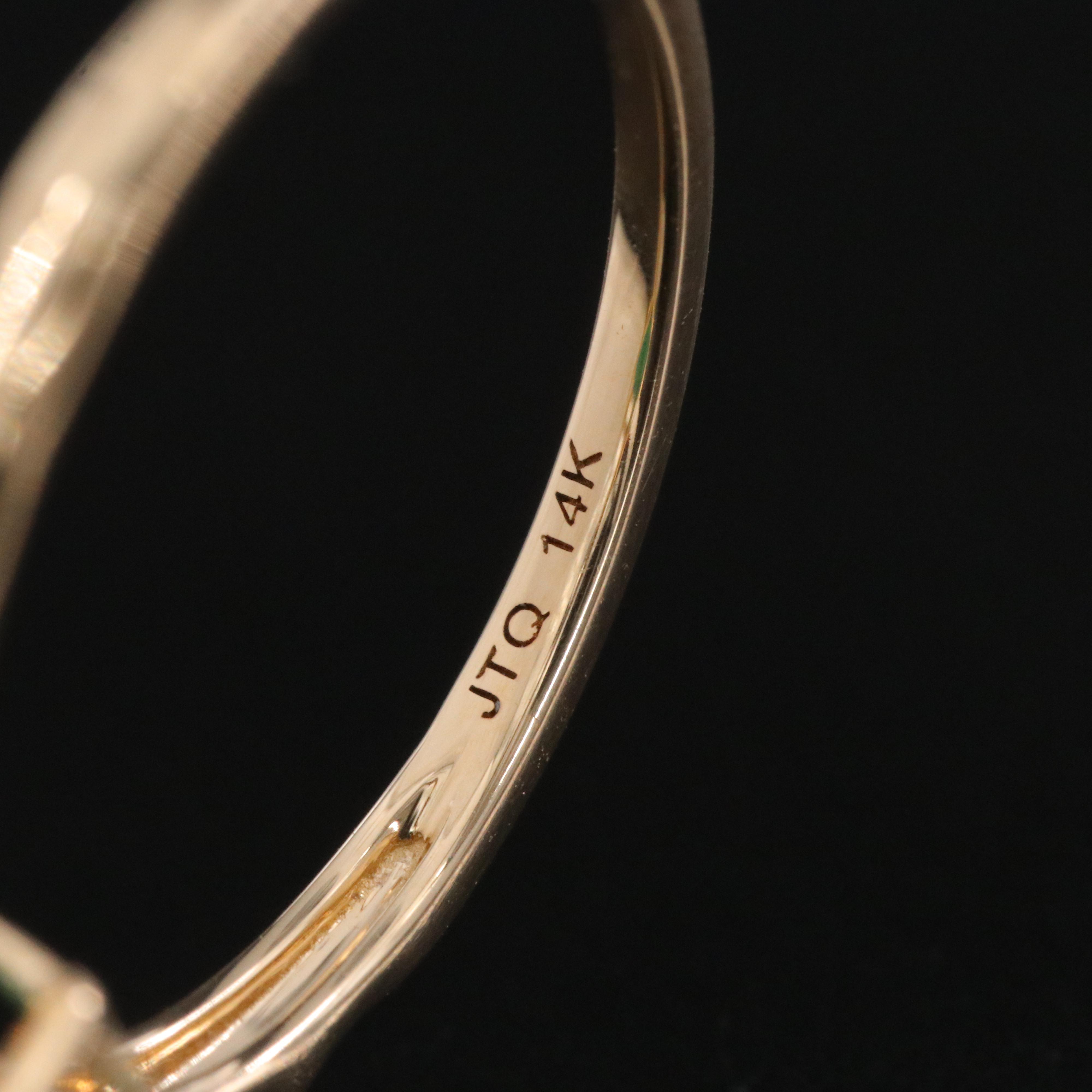 14K 1.86 CT Emerald and White Sapphire Ring