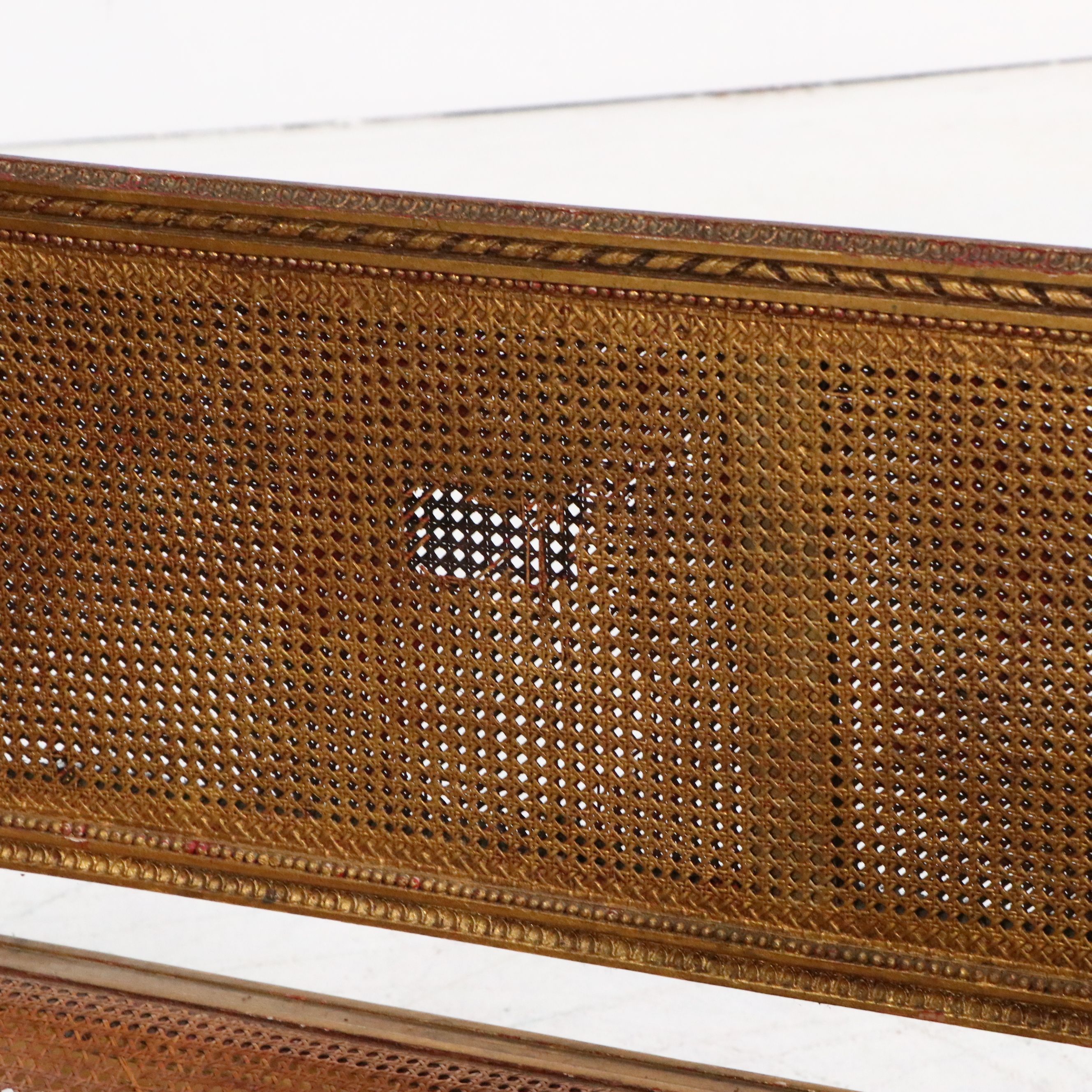 French Louis XVI Style Giltwood and Caned Canapé à Oreilles Settee, Late 19th C.