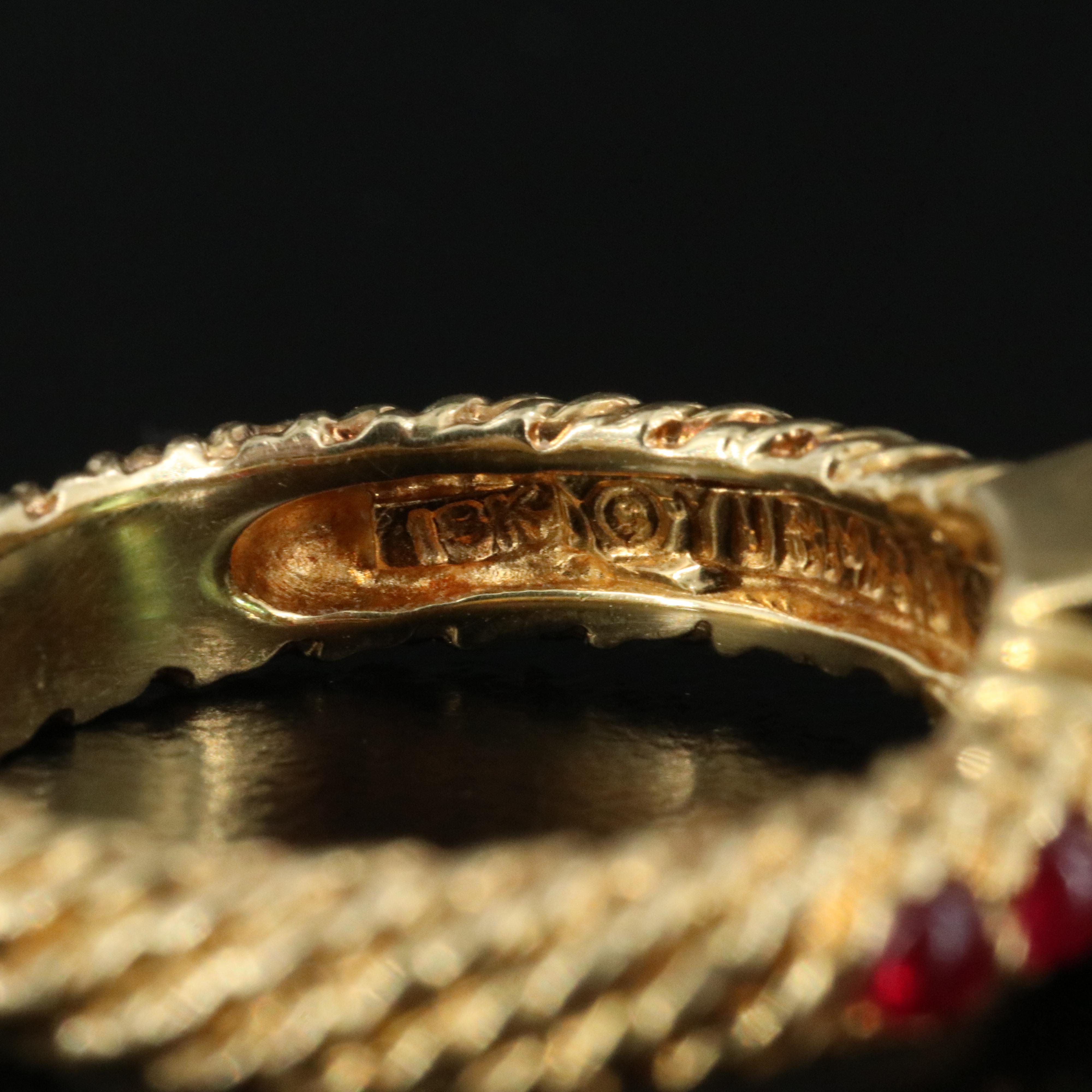 David Yurman Renaissance 18K Peridot and Ruby Ring