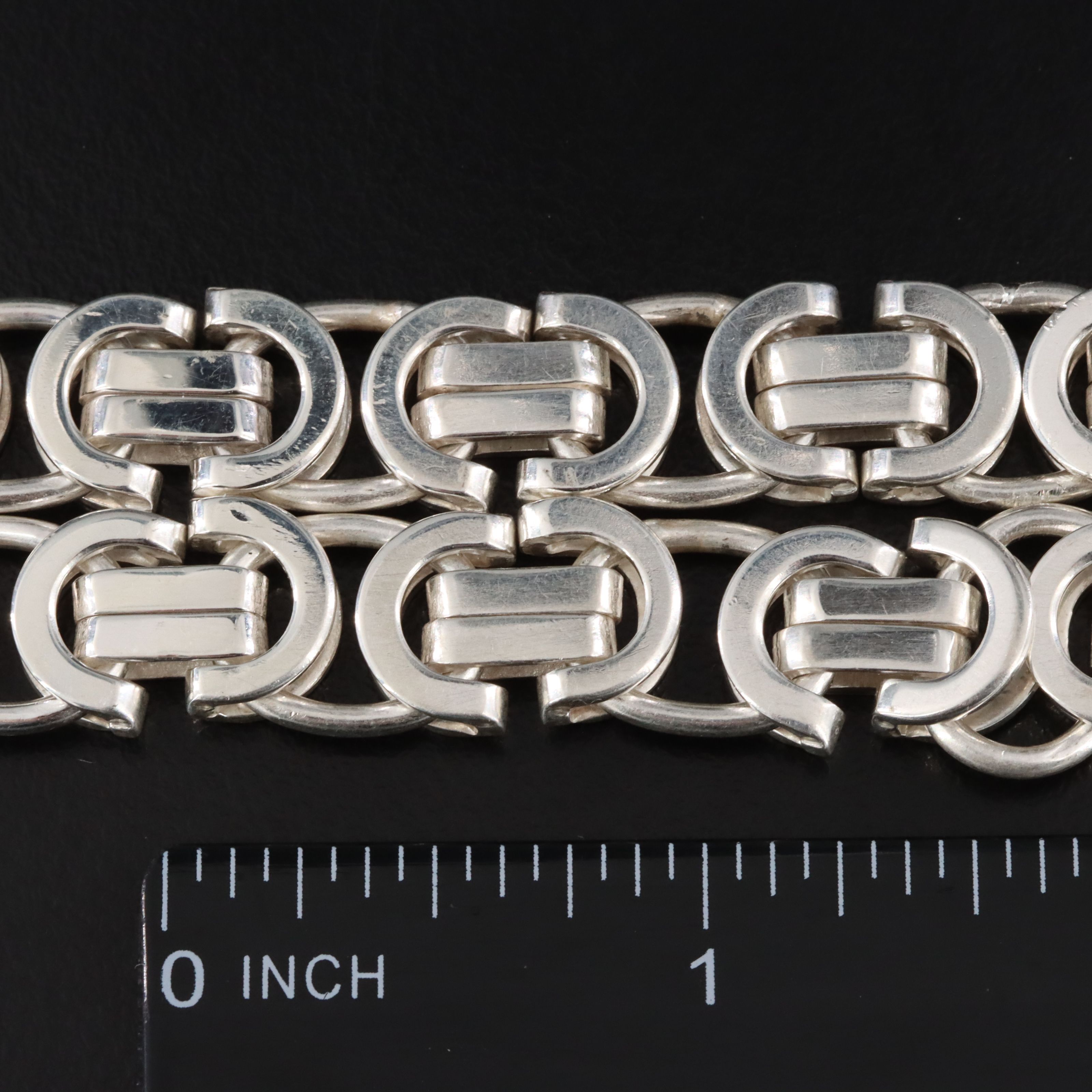 Sterling Double Row Byzantine Chain Bracelet