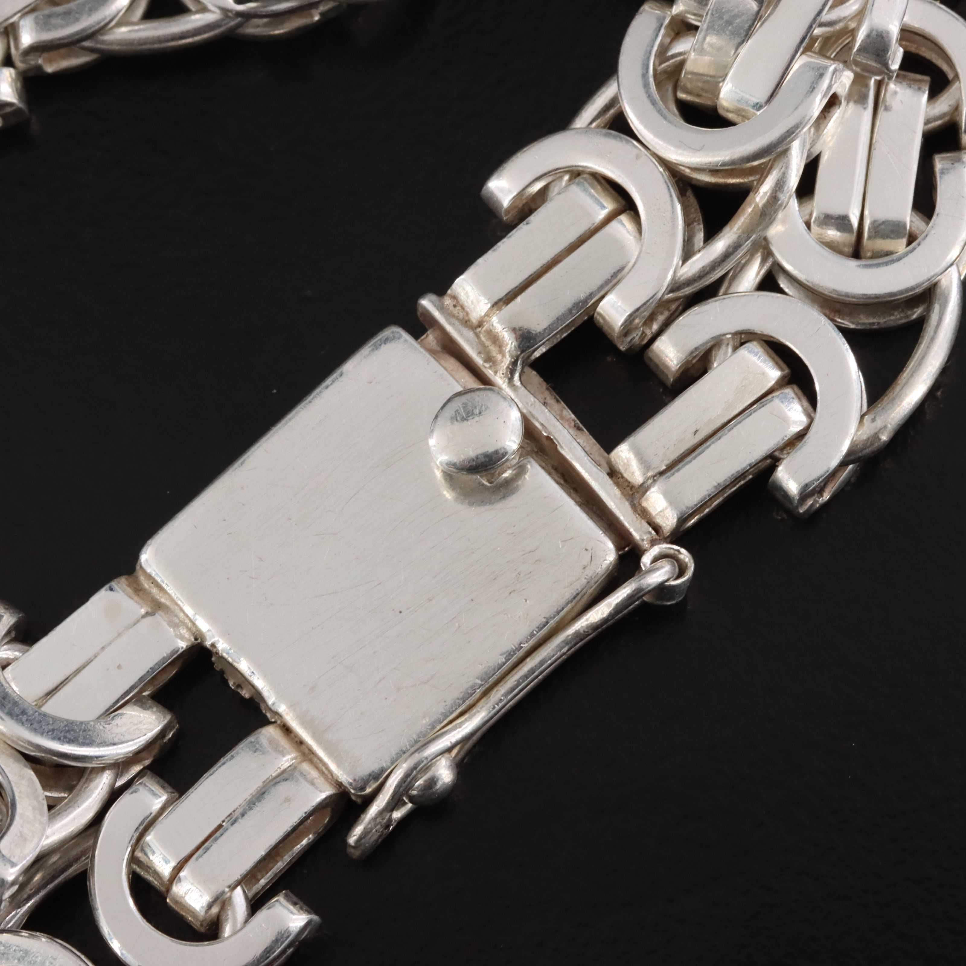 Sterling Double Row Byzantine Chain Bracelet