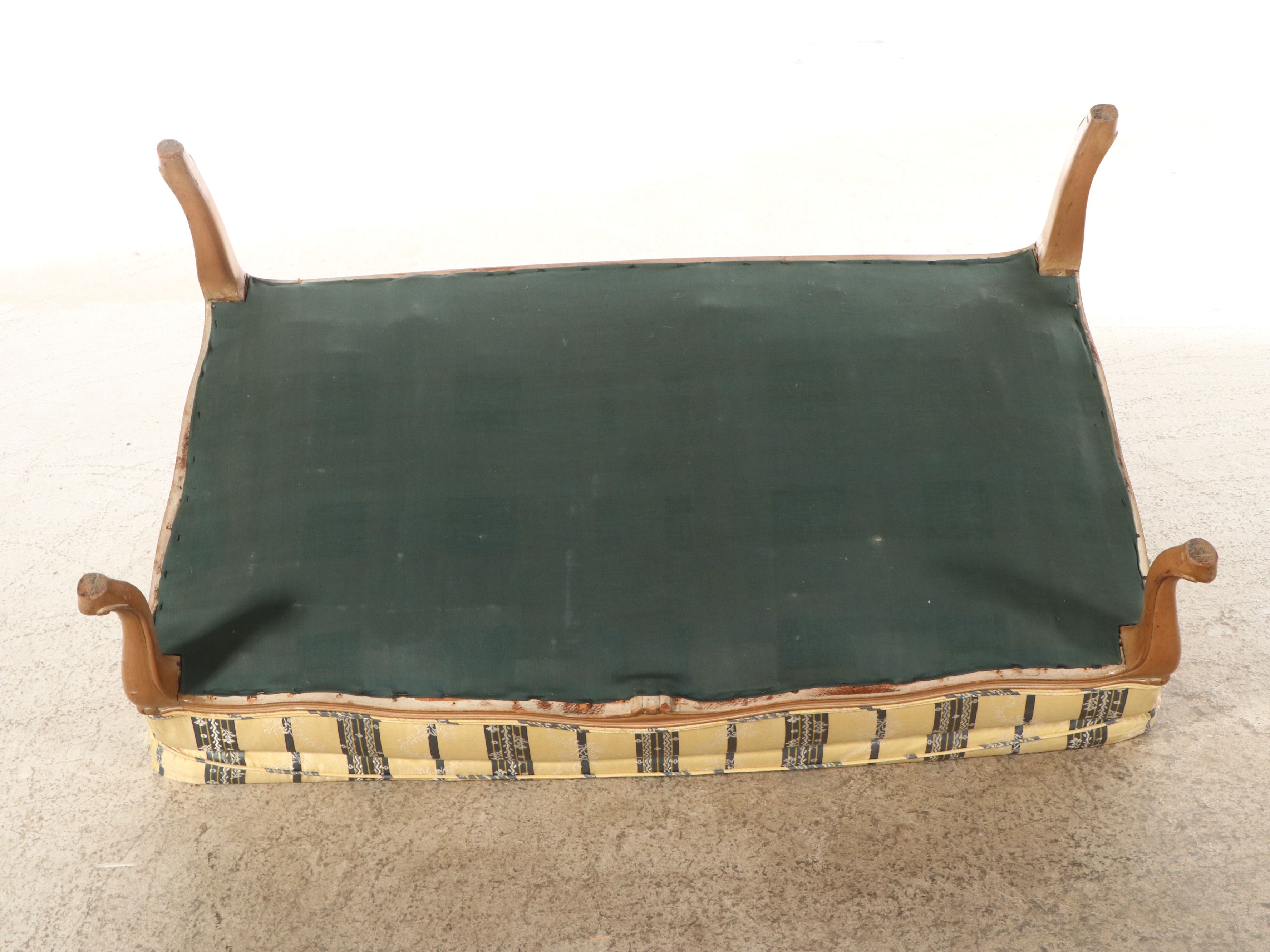 French Provincial Style Upholstered Armless Settee