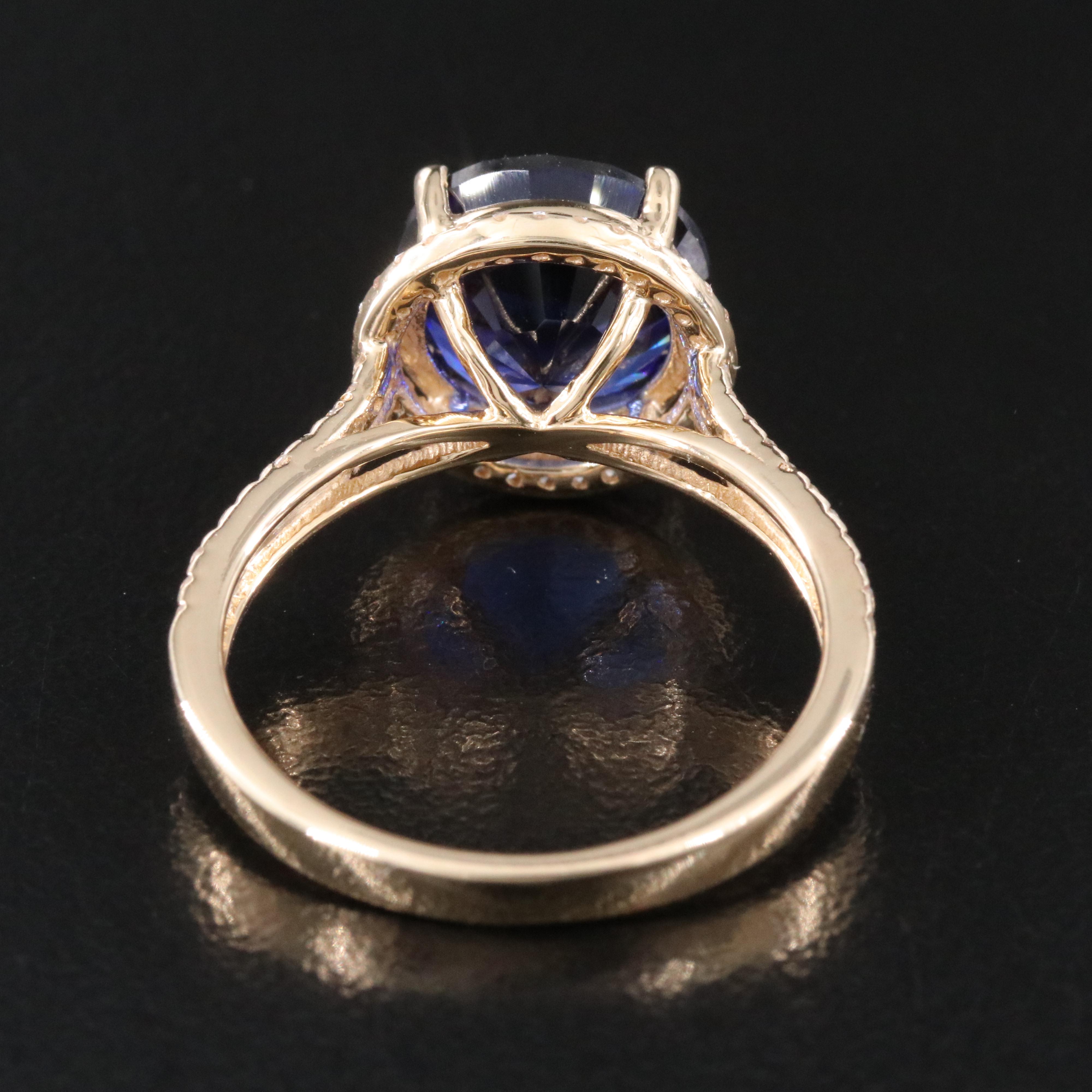 14K Sapphire and White Sapphire Ring