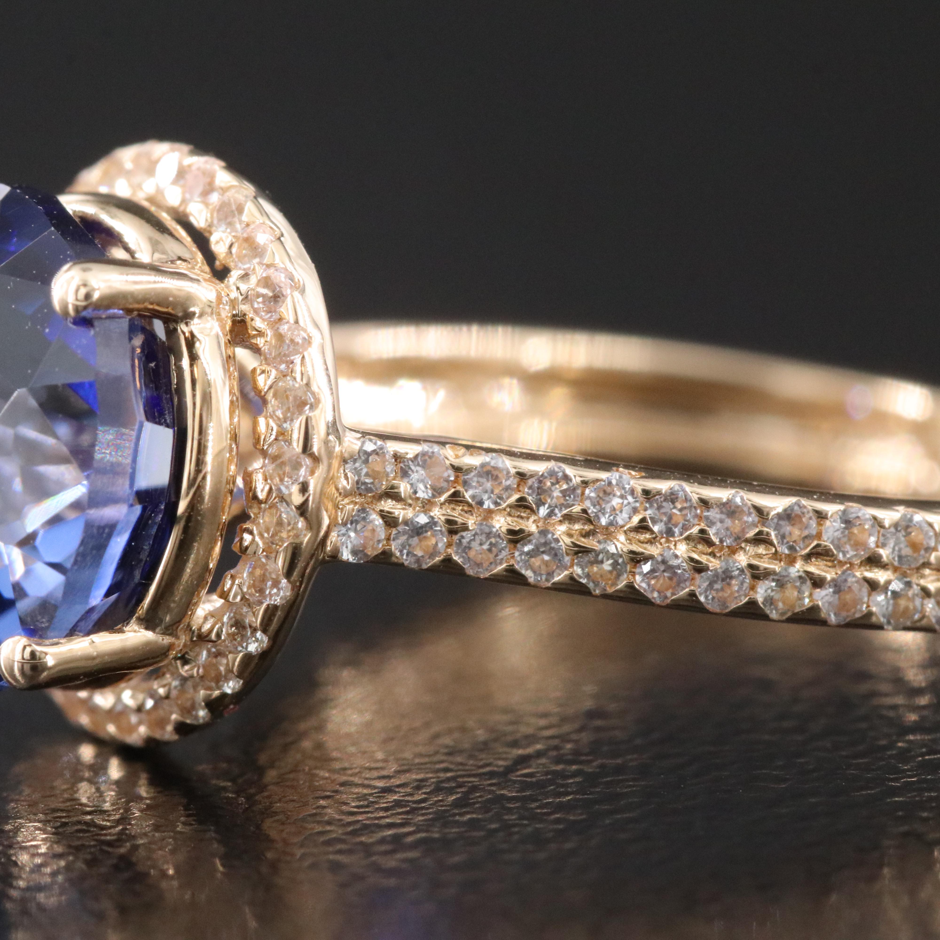 14K Sapphire and White Sapphire Ring