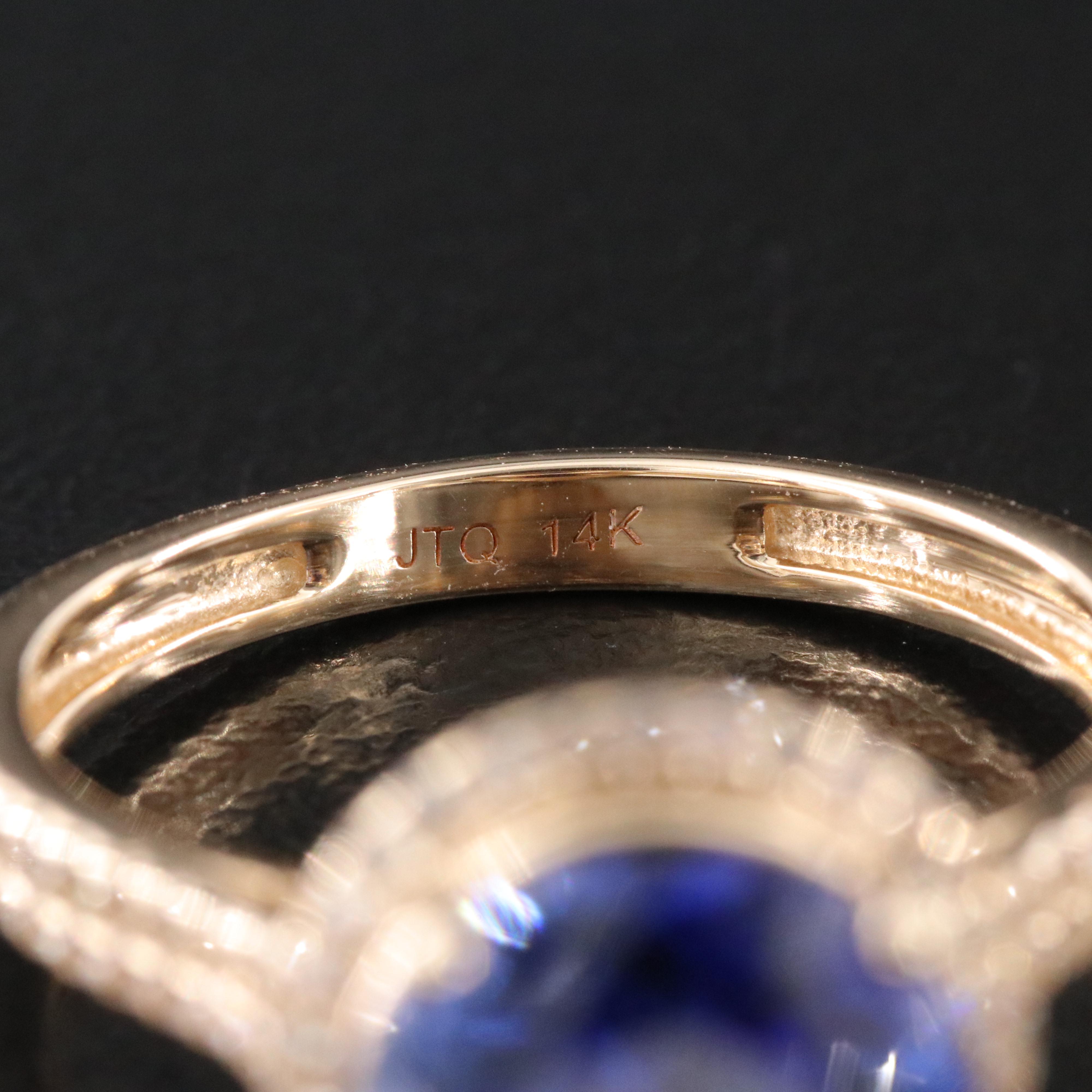 14K Sapphire and White Sapphire Ring
