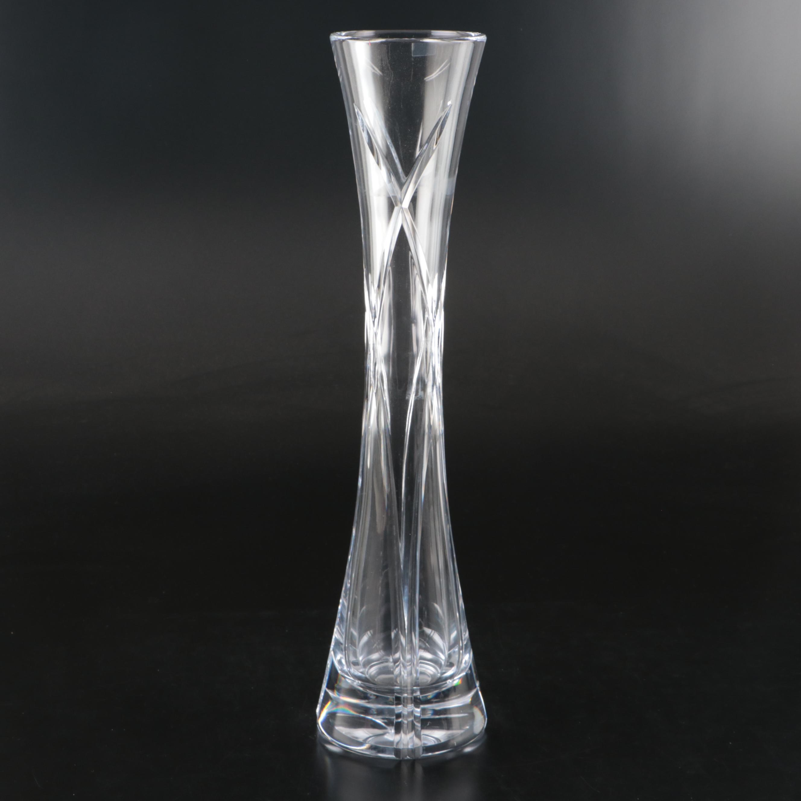 Stuart Crystal Plate with Galway and Other Crystal Vases