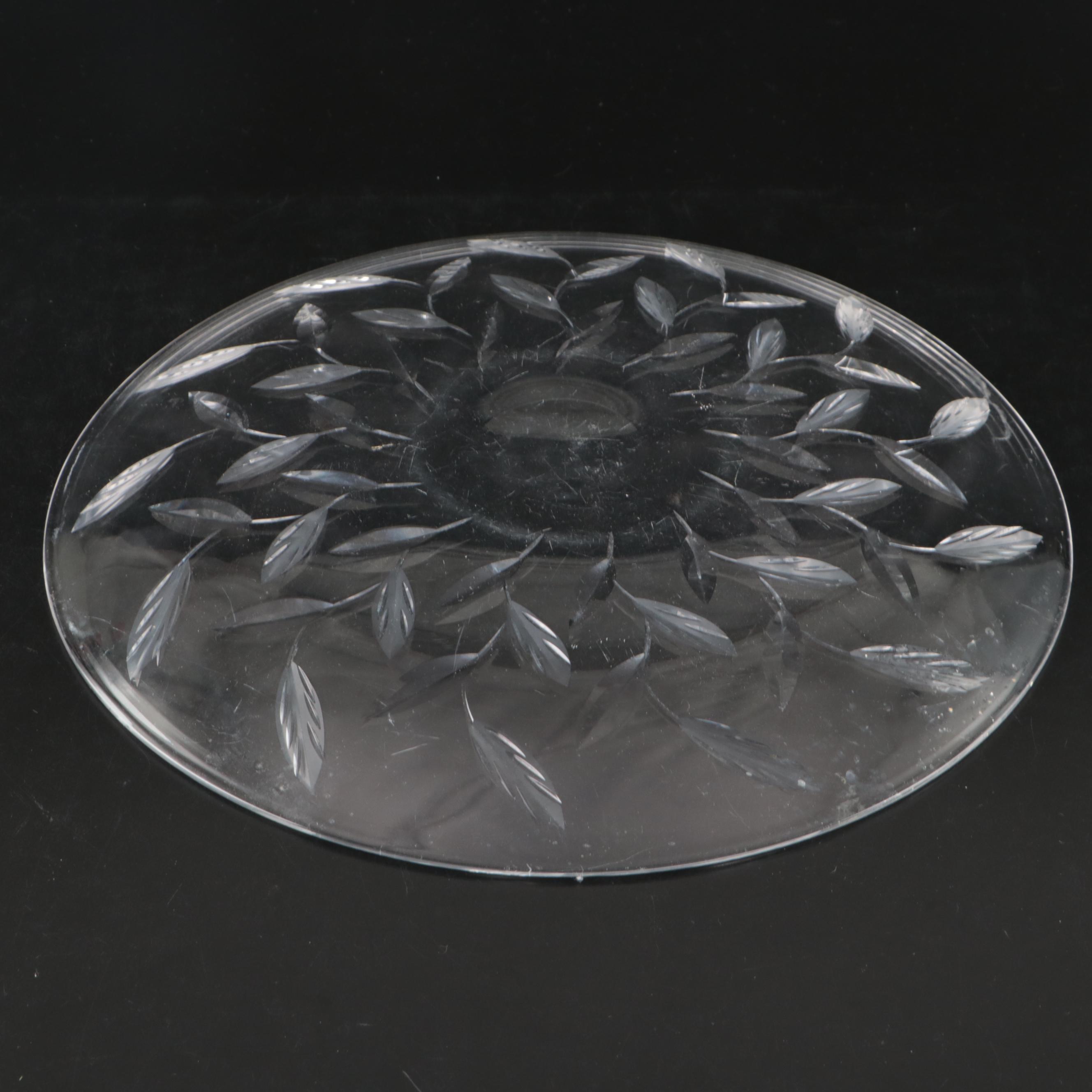 Stuart Crystal Plate with Galway and Other Crystal Vases