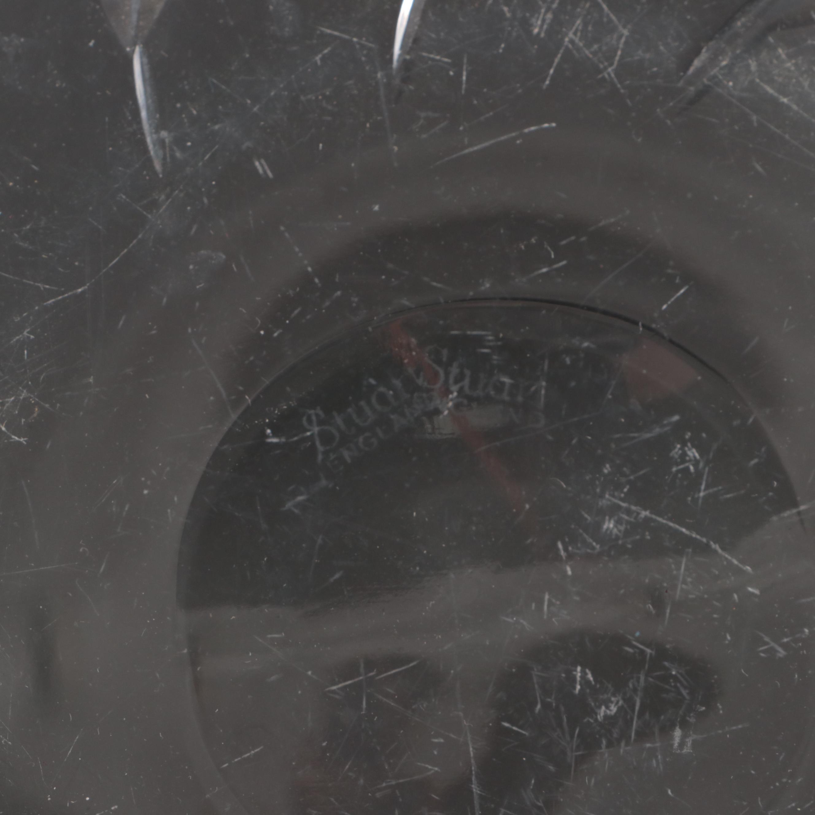 Stuart Crystal Plate with Galway and Other Crystal Vases