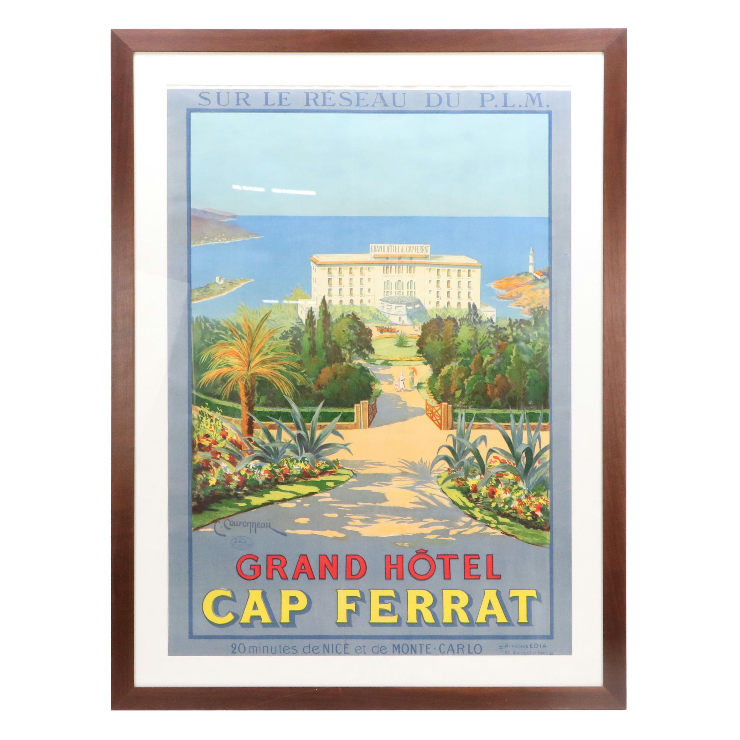 Color Lithograph Advertisement After C. Couronneau "Grand Hôtel du Cap Ferrat"