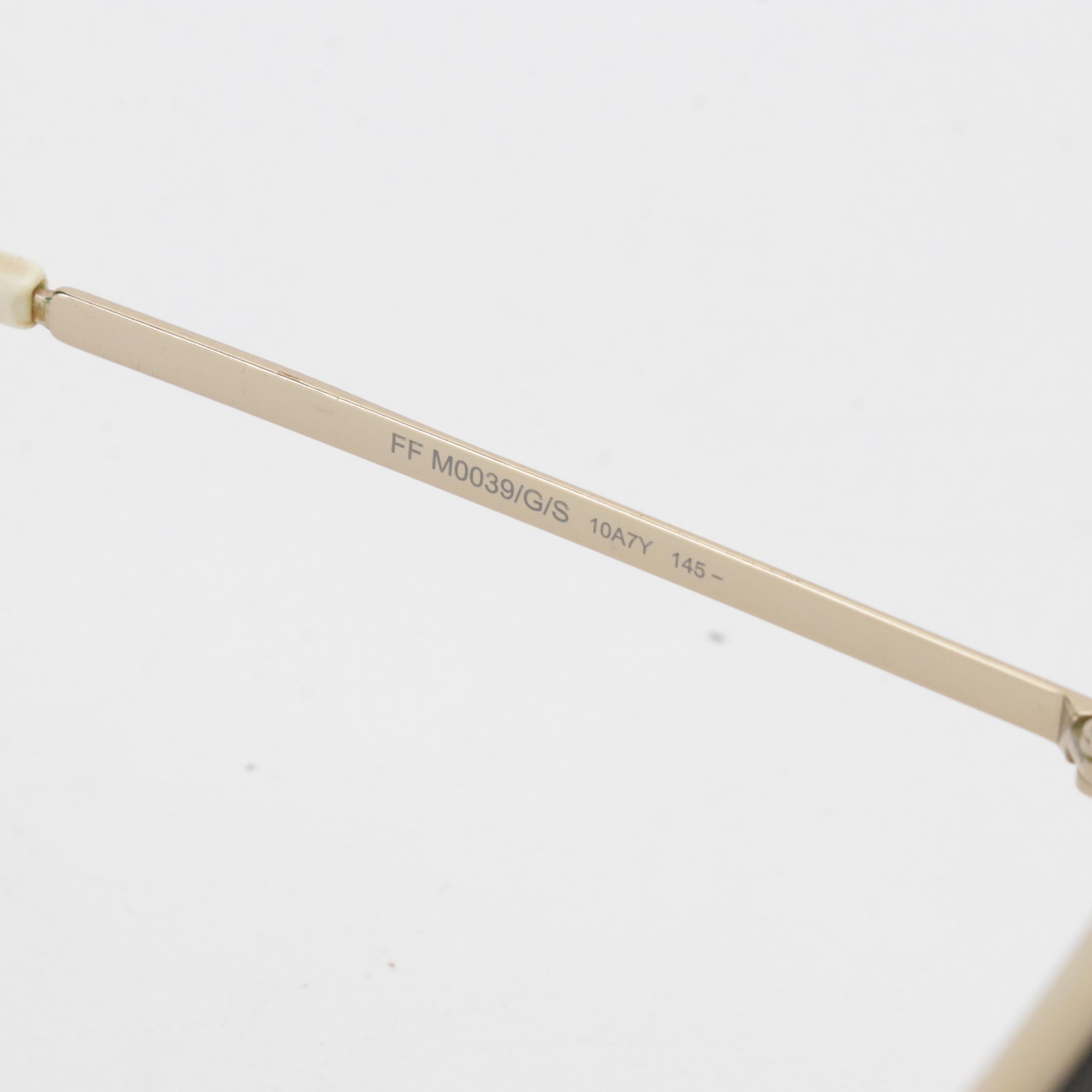 Fendi FF Fabulous Shield Sunglasses in Brown and White