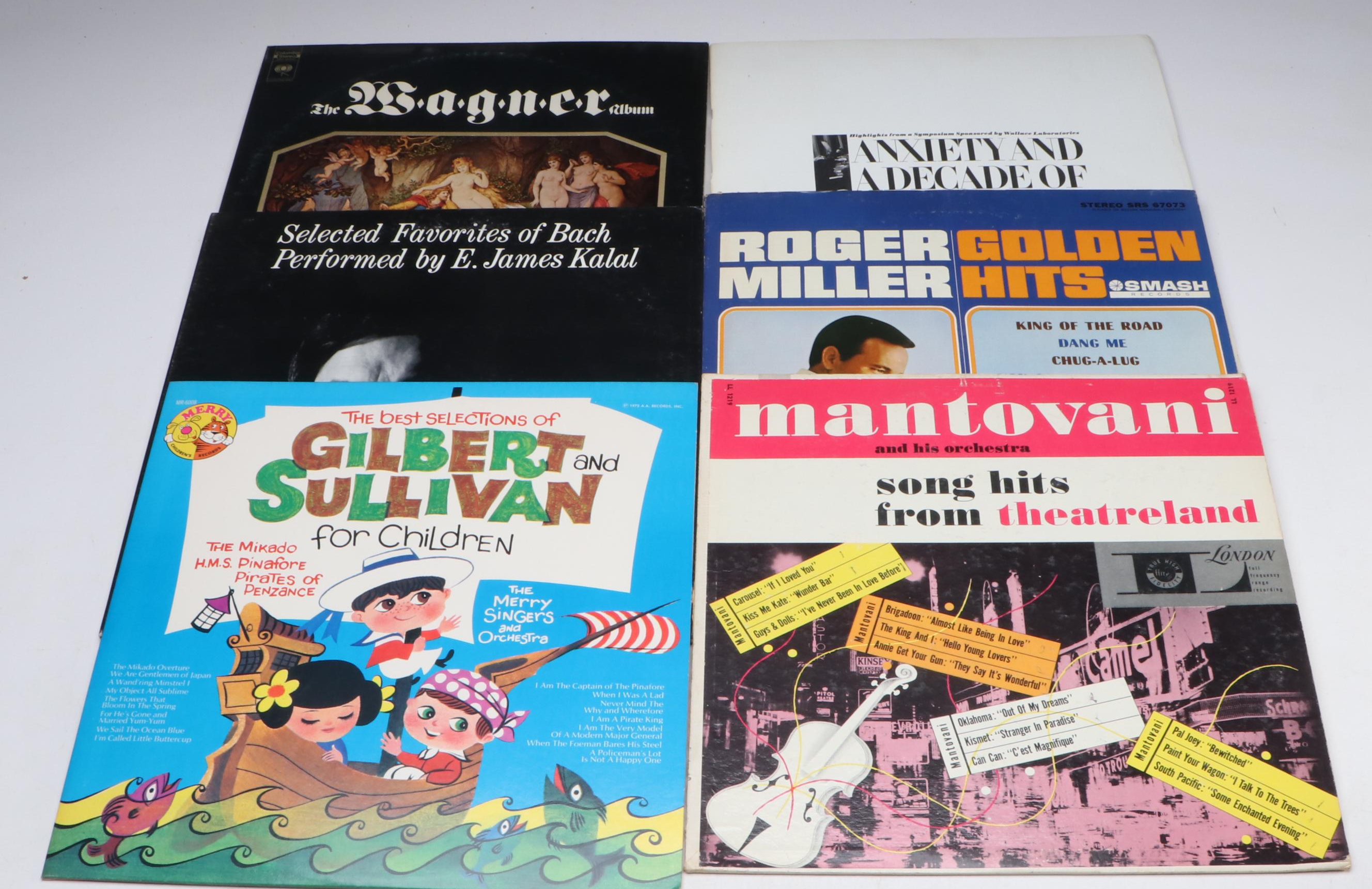 Mantovani "Greensleeves" with More 7" and 12" Vinyl Records, Mid to Late 20th C.